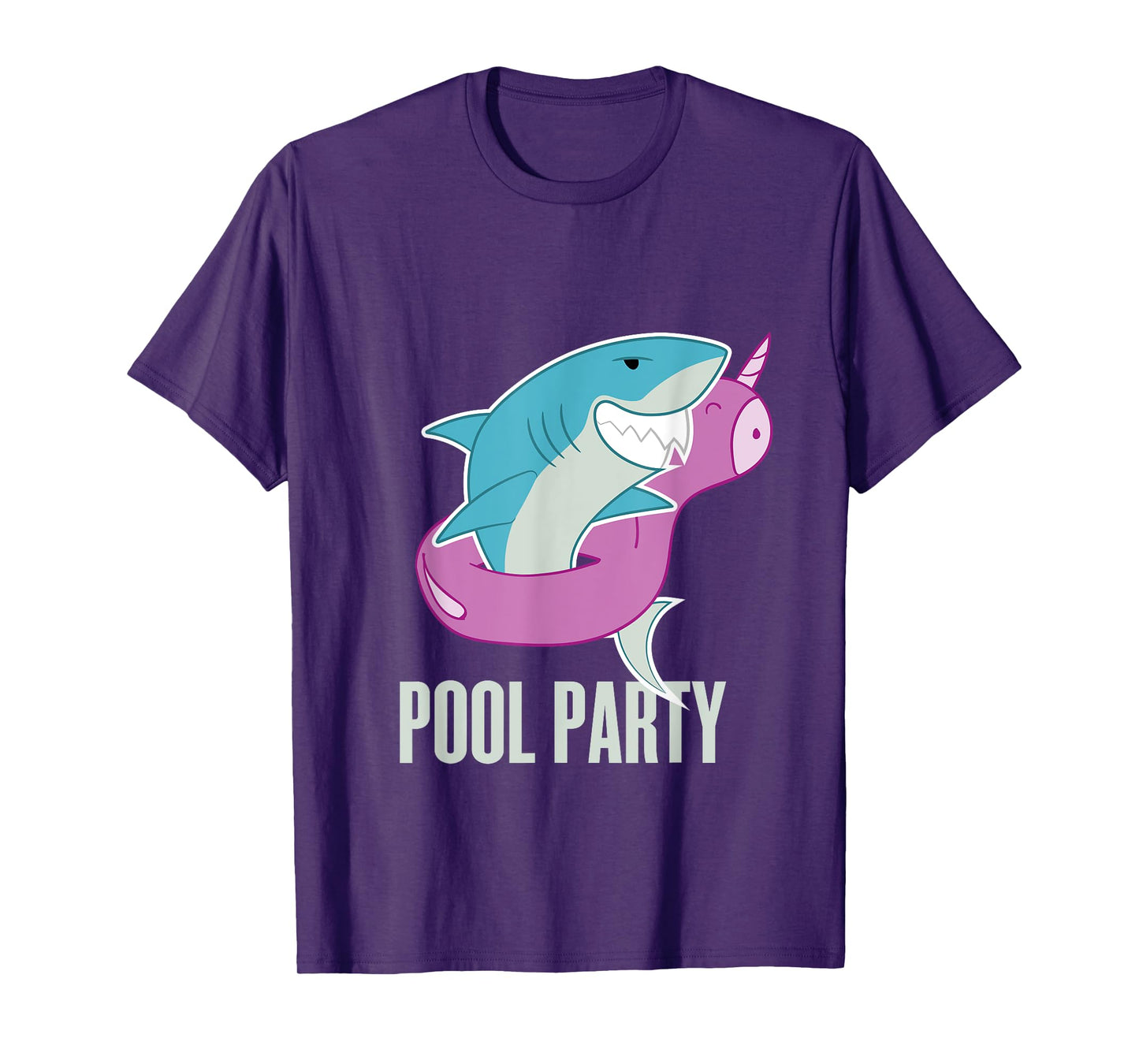 Pool Party Inflatable Unicorn Float Funny Shark Swim T Shirt T-Shirt