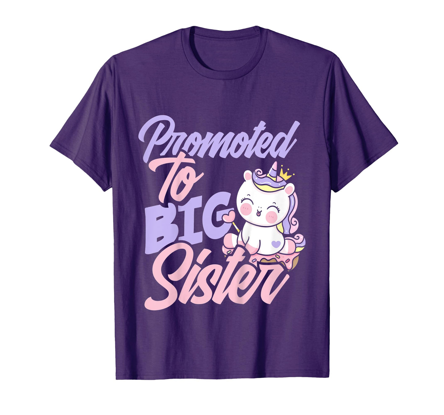Kids Promoted To Big Sister Cute Girls Unicorn Big Sister T-Shirt