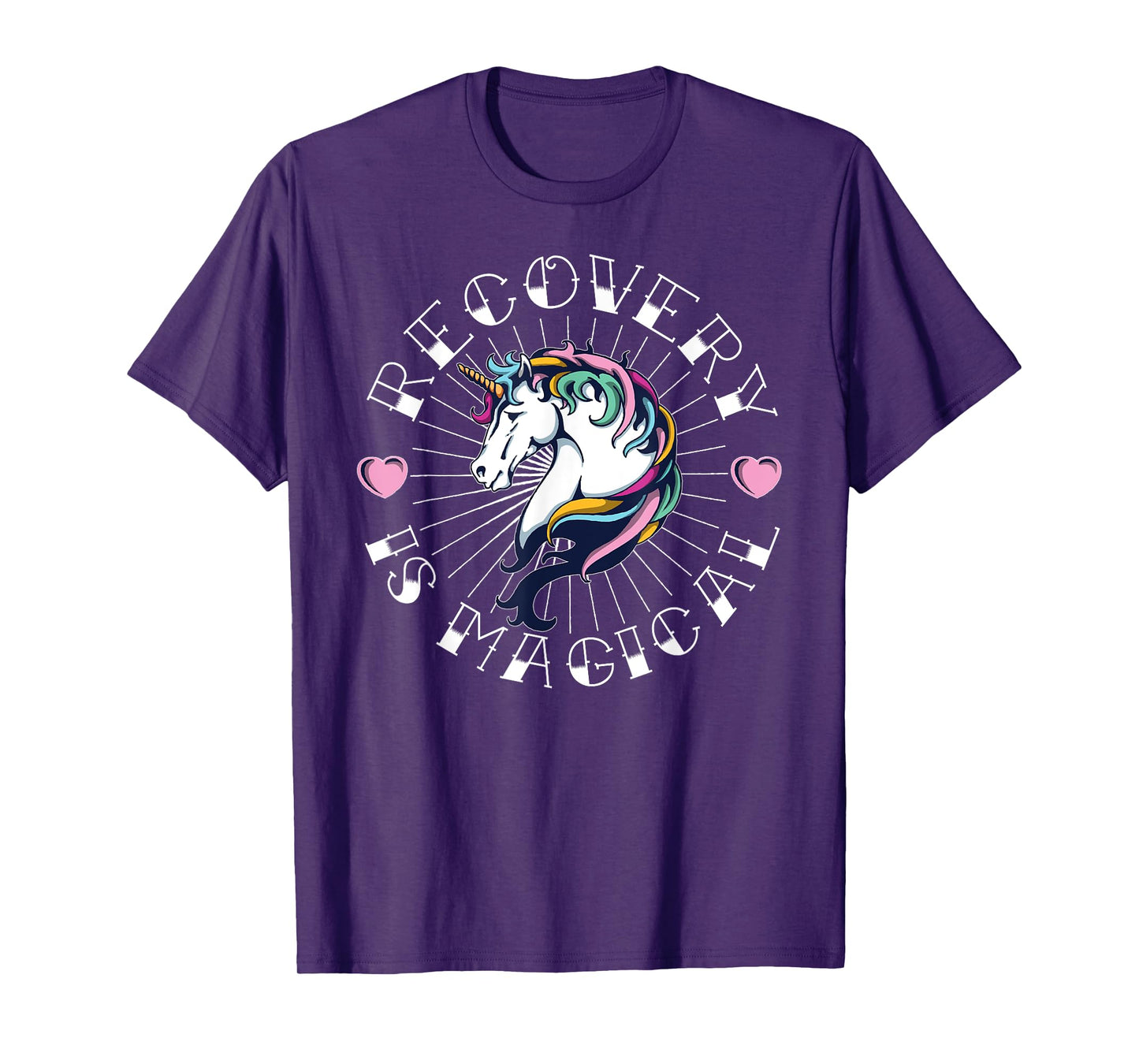 Unicorn Recovery is Magical Tattoo Art For NA AA Sobriety T-Shirt