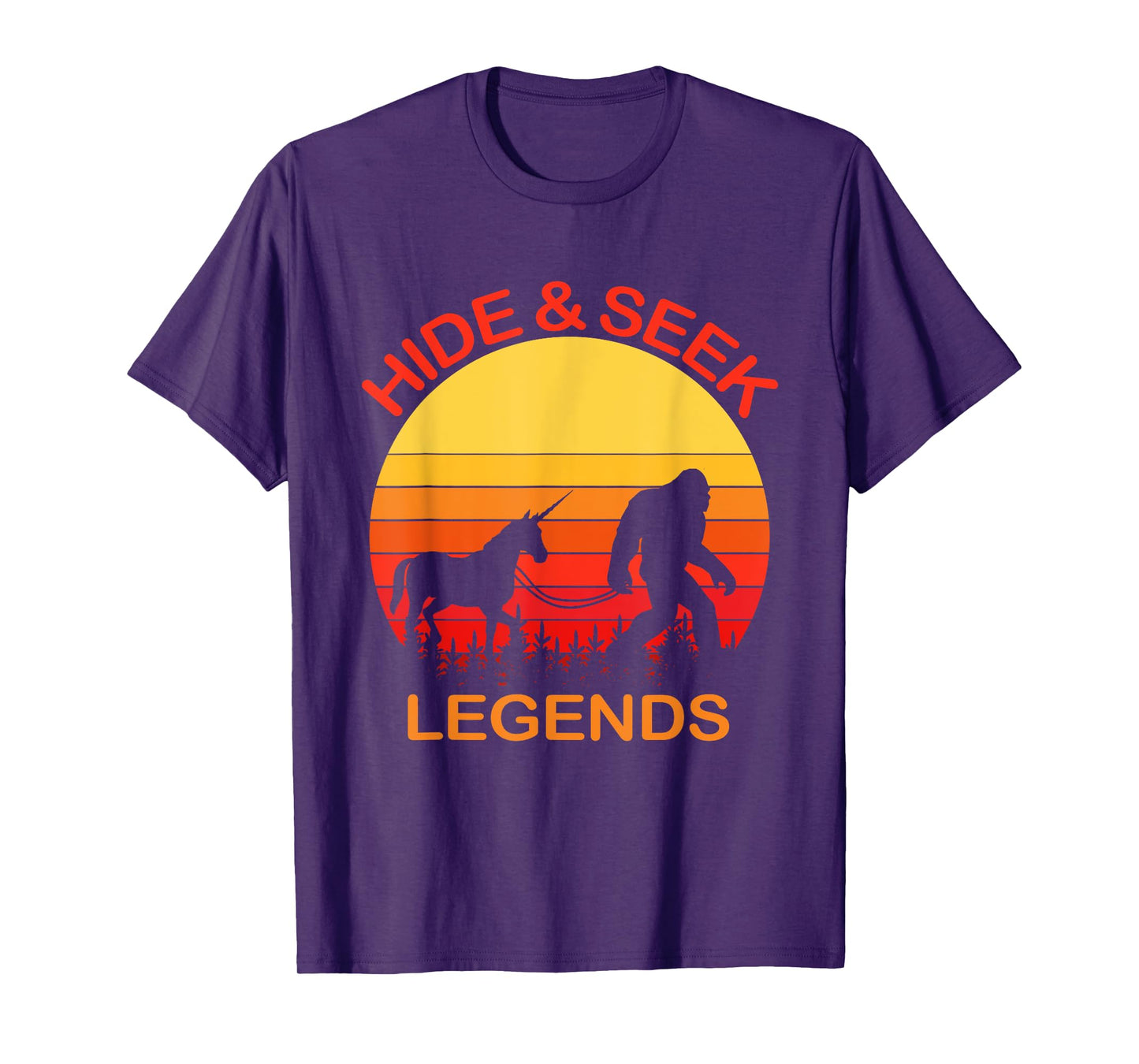Bigfoot Unicorn Hide And Seek Legends Undefeated Champions T-Shirt