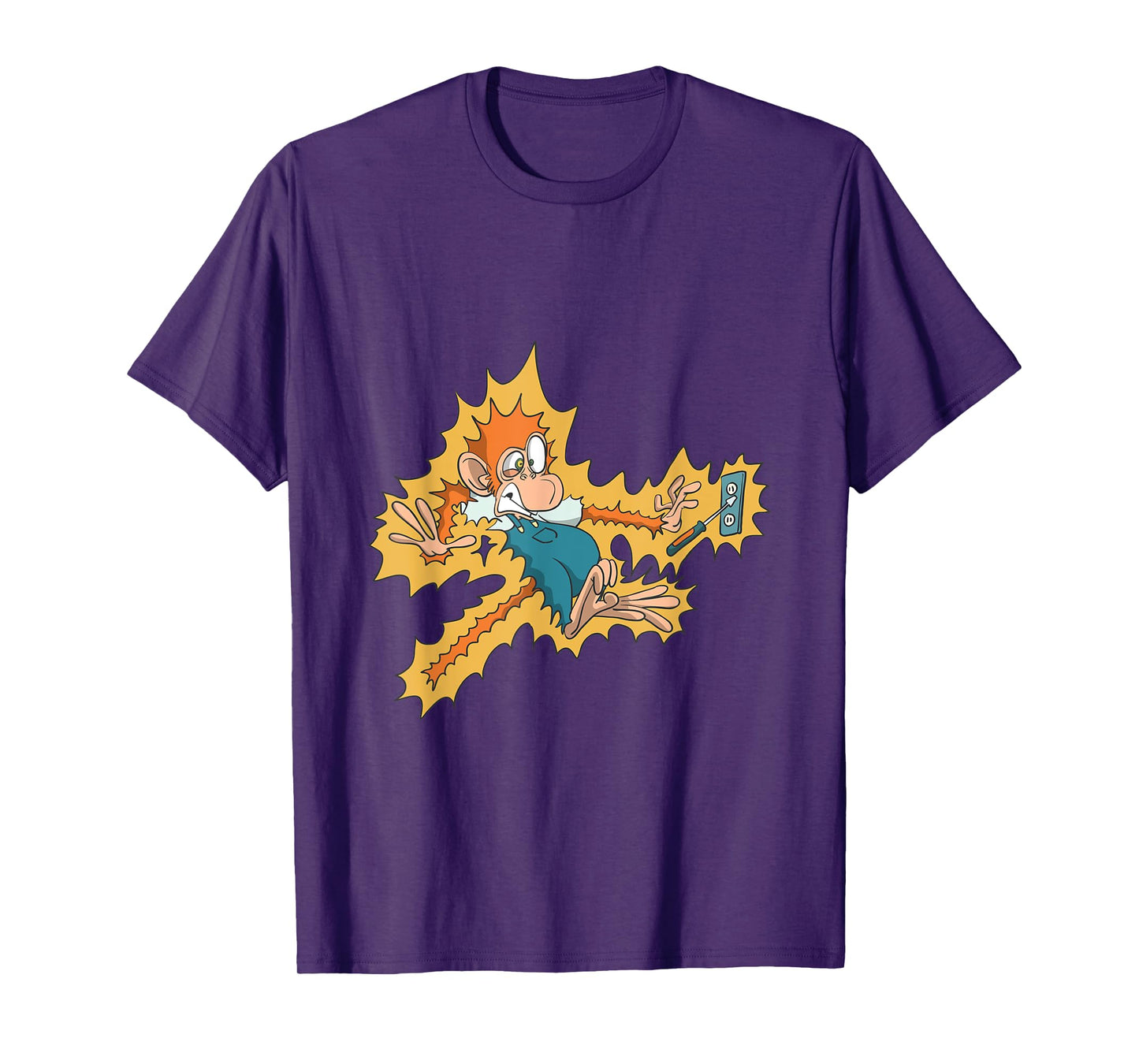 Monkey Electrician Getting Electric Shock T-Shirt