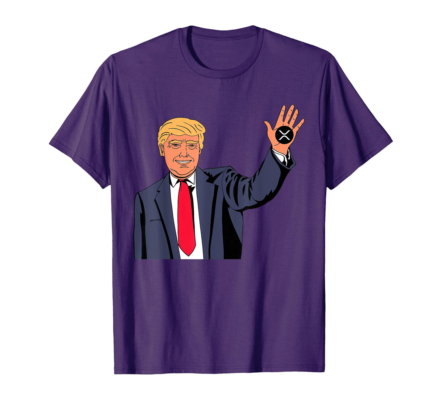 Trump Xrp Tee Unisex-Adults Black Cartoon T-Shirt Small