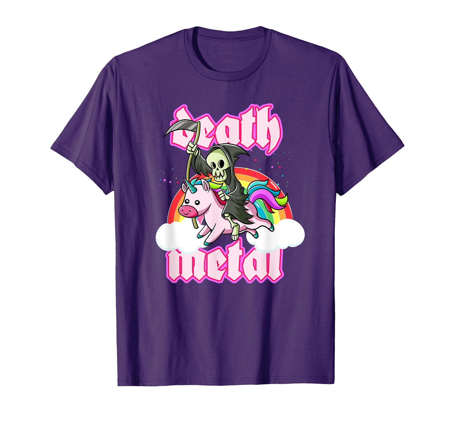 Blackcraft Grim Reaper Rides Unicorn Death Metal Shirt T-Shirt