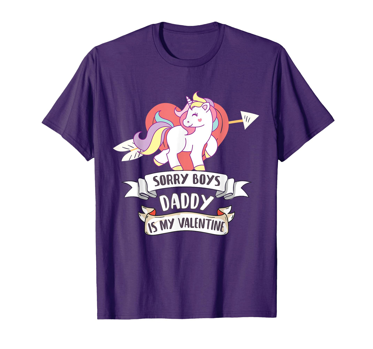 Sorry Boys Daddy Is My Valentine - Cute Unicorn Father's Day T-Shirt
