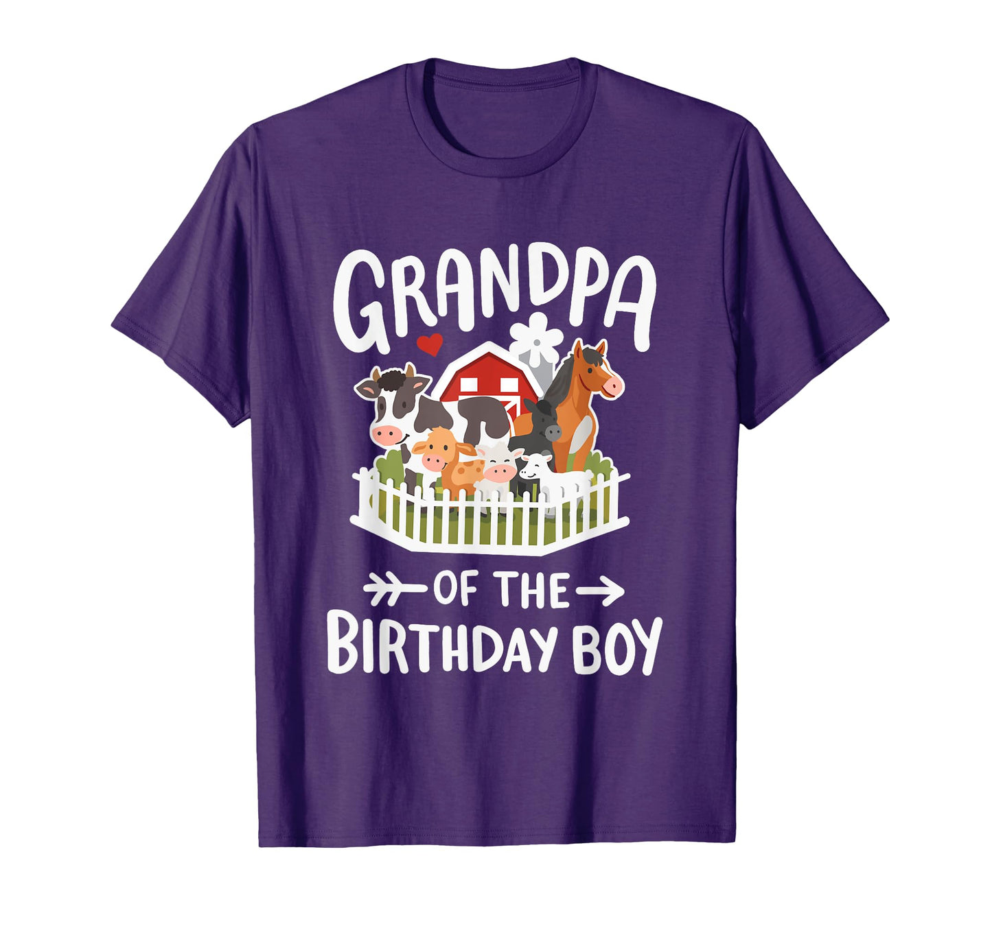 Grandpa Of The Birthday Boy Farm Animal Bday Family Matching T-Shirt
