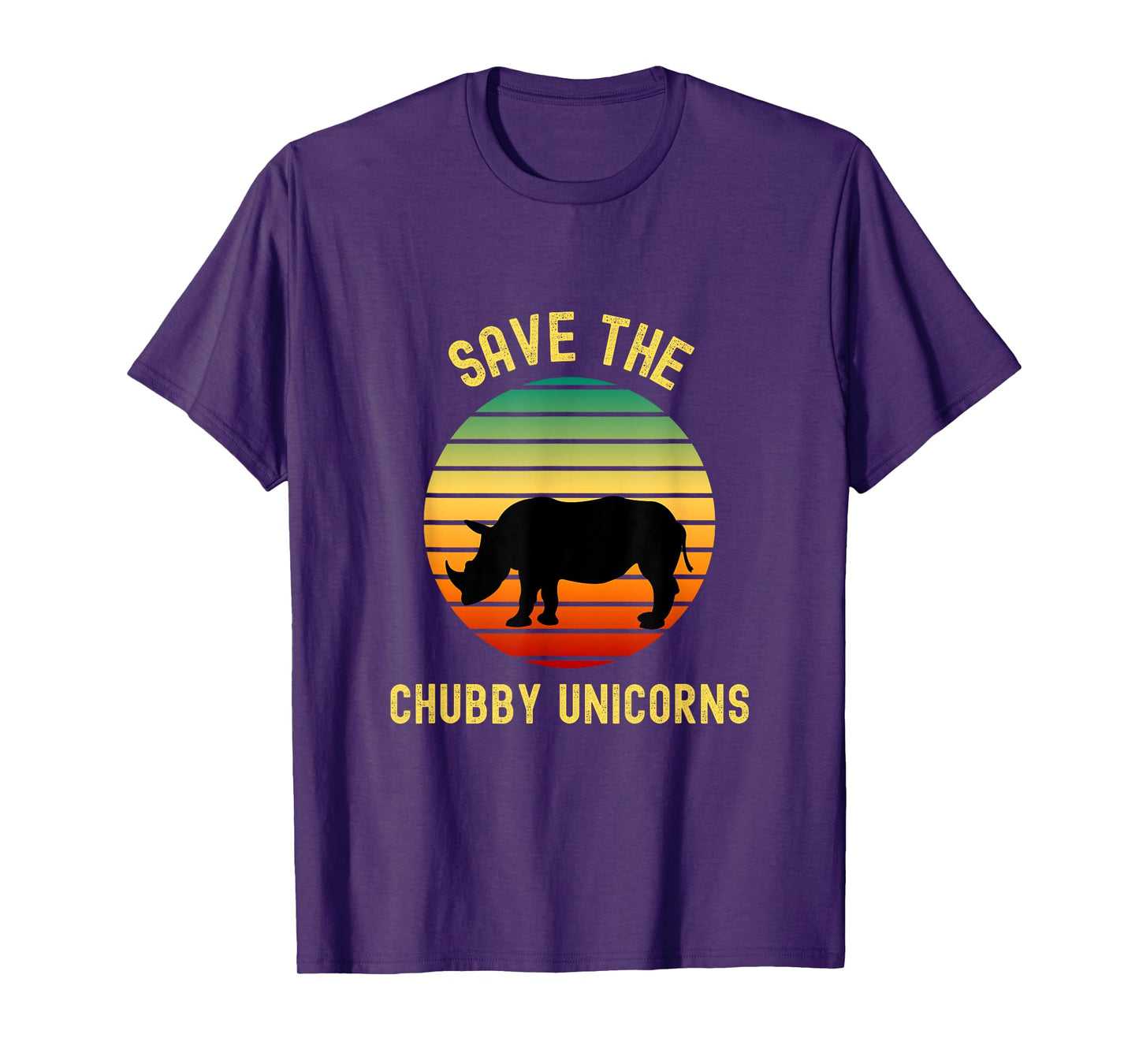 Save The Chubby Unicorns Rhino Humor Funny Retro Rhino Lover T-Shirt