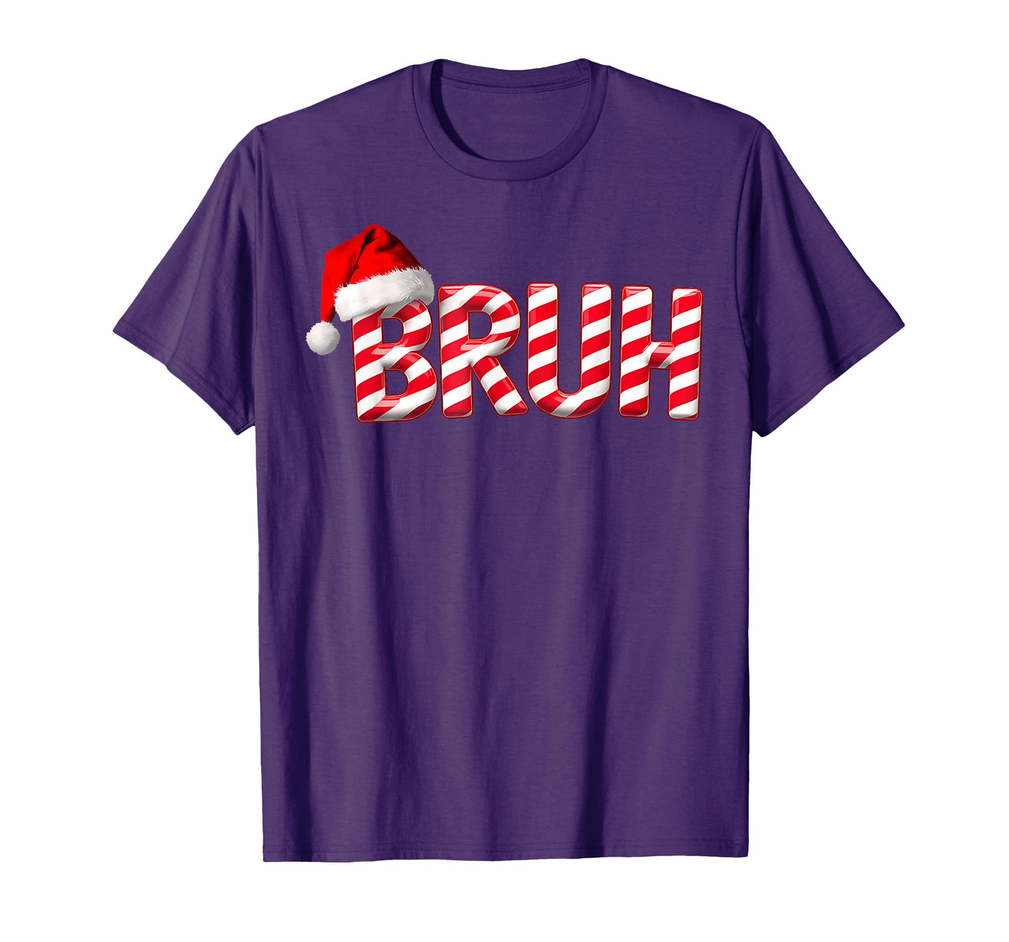 Bruh Christmas Candy Cane for Teen Boys Funny Xmas Bruh T-Shirt