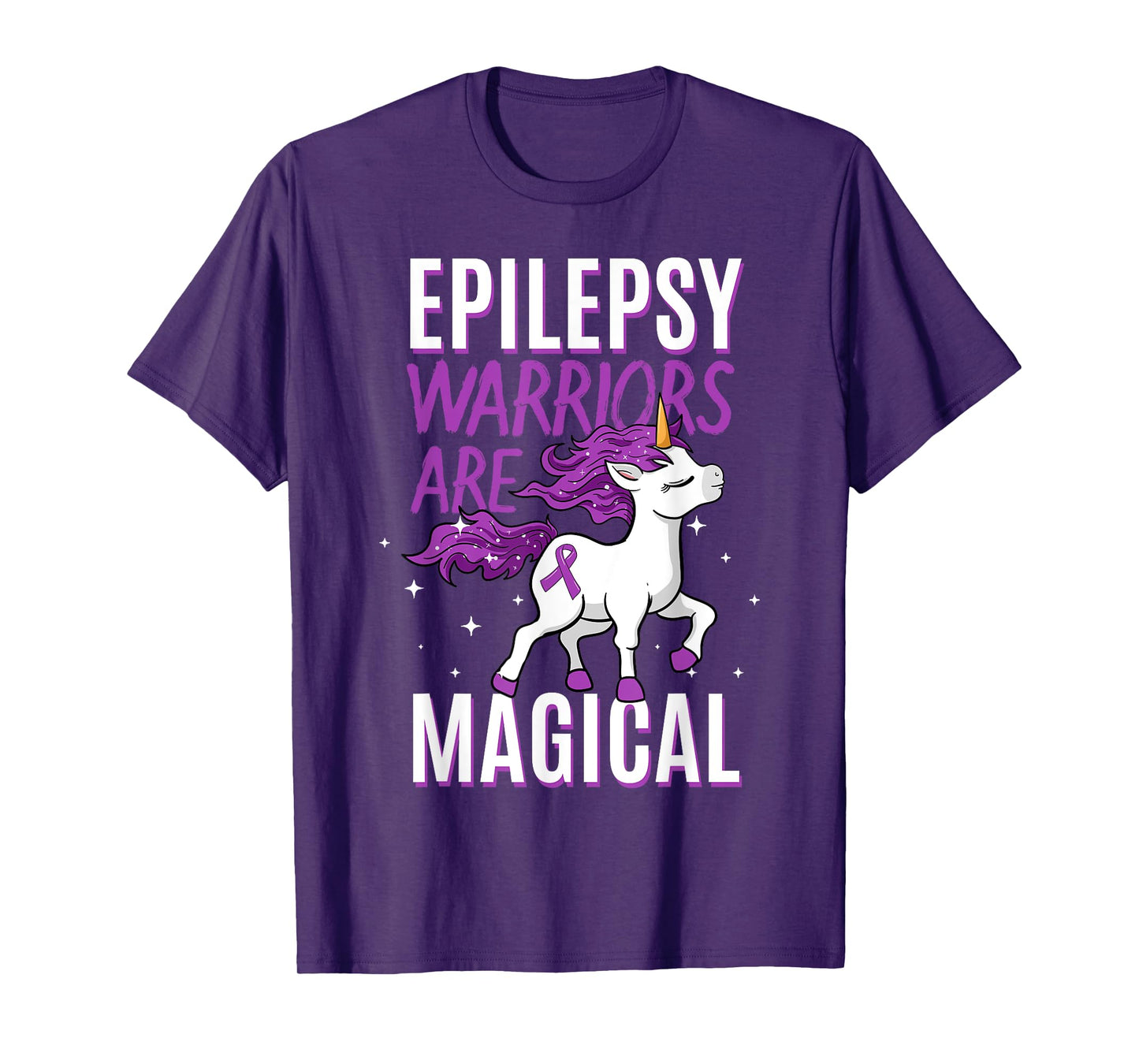 Epilepsie-Bewusstseinsmonat-Kleidung Epilepsy Warriors Are Magical Unicorn Graphic T-Shirt - Black, Small - Men's, Adults with Epilepsy or Supporters, Unisex, Short Sleeve, Classic Fit