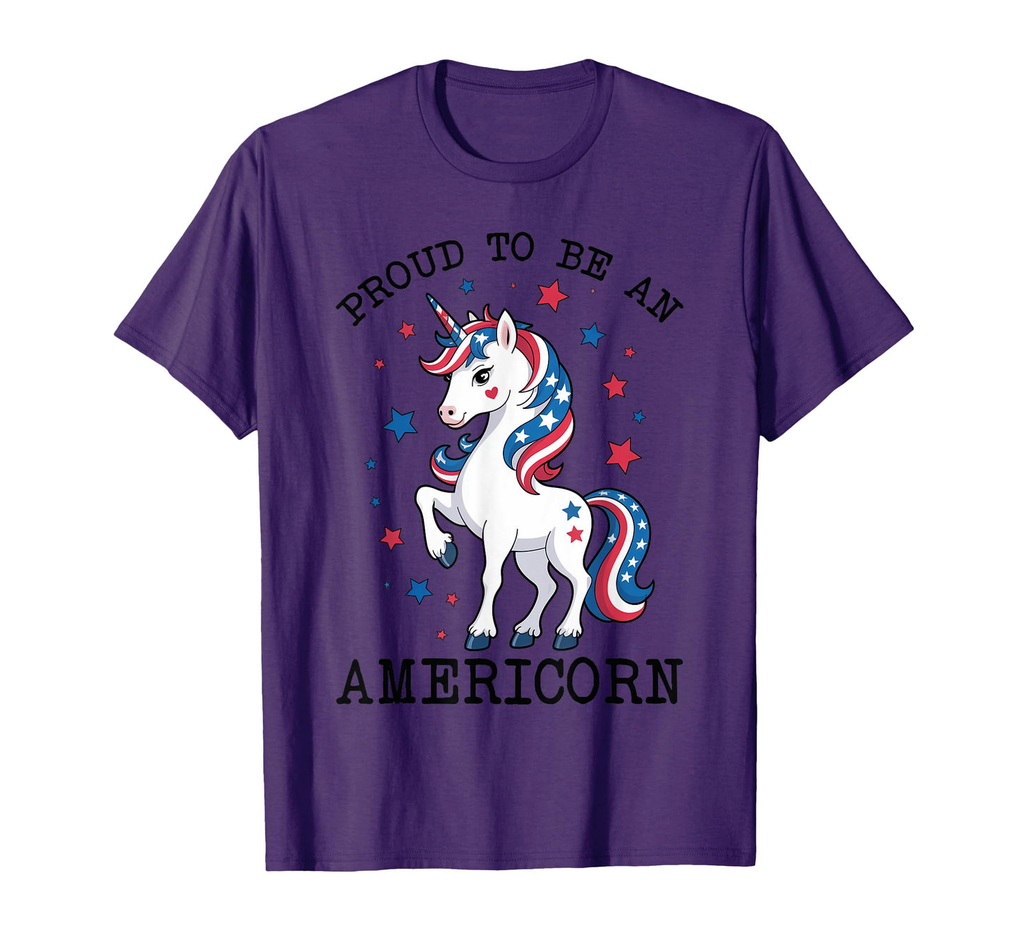 Proud to Be an Americorn Unicorn Mericorn Red White And Blue T-Shirt