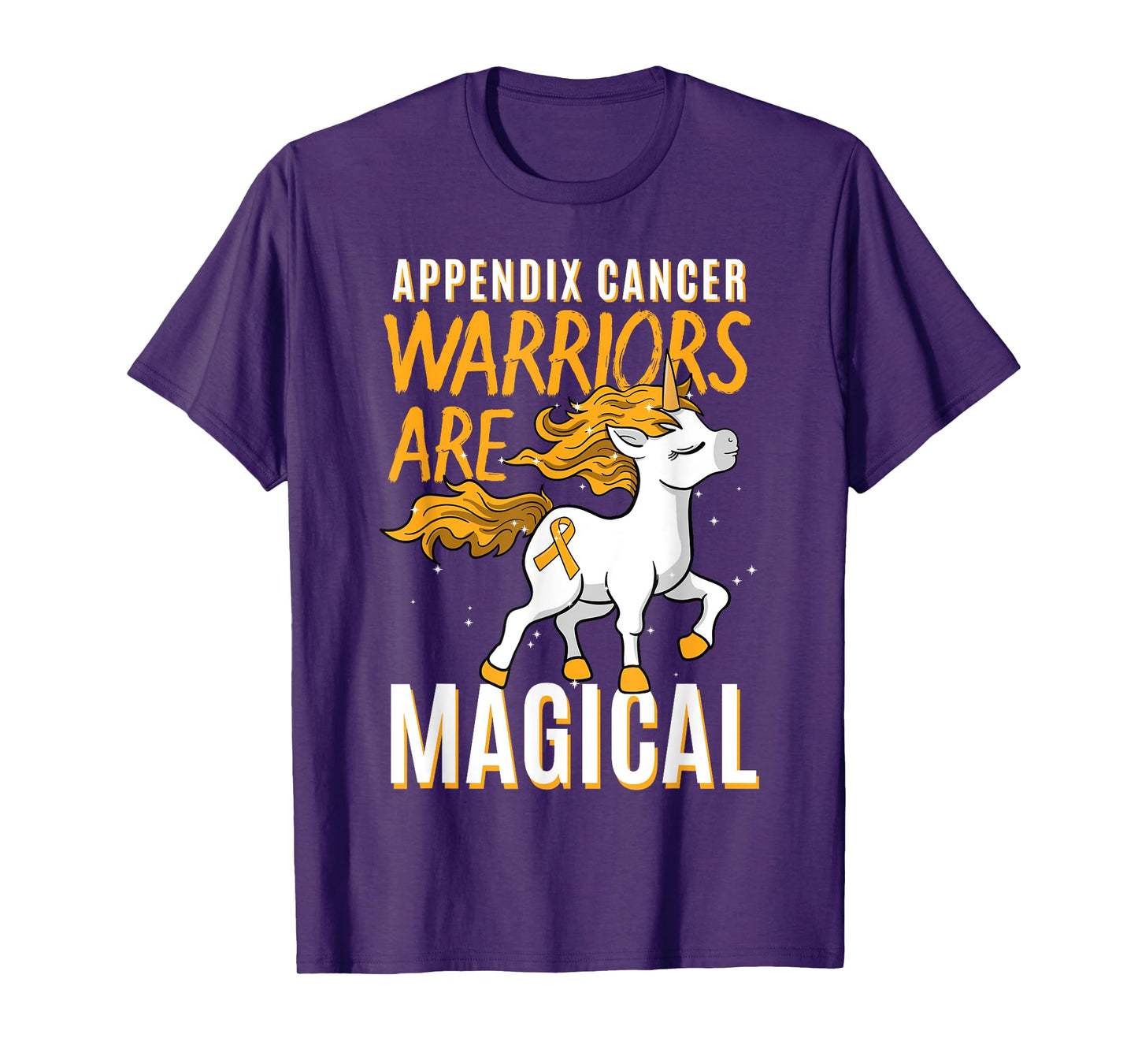 Appendix Cancer Awareness Supporter Fighter Unicorn Lover T-Shirt
