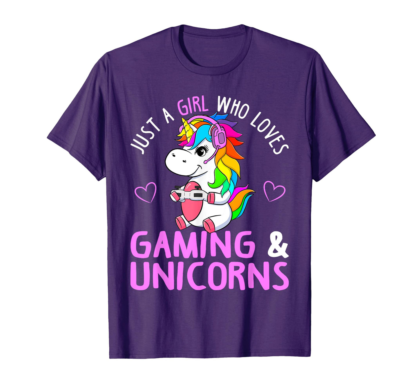 Just A Girl Who Loves Gaming and Unicorns Cute Gamer Gift T-Shirt