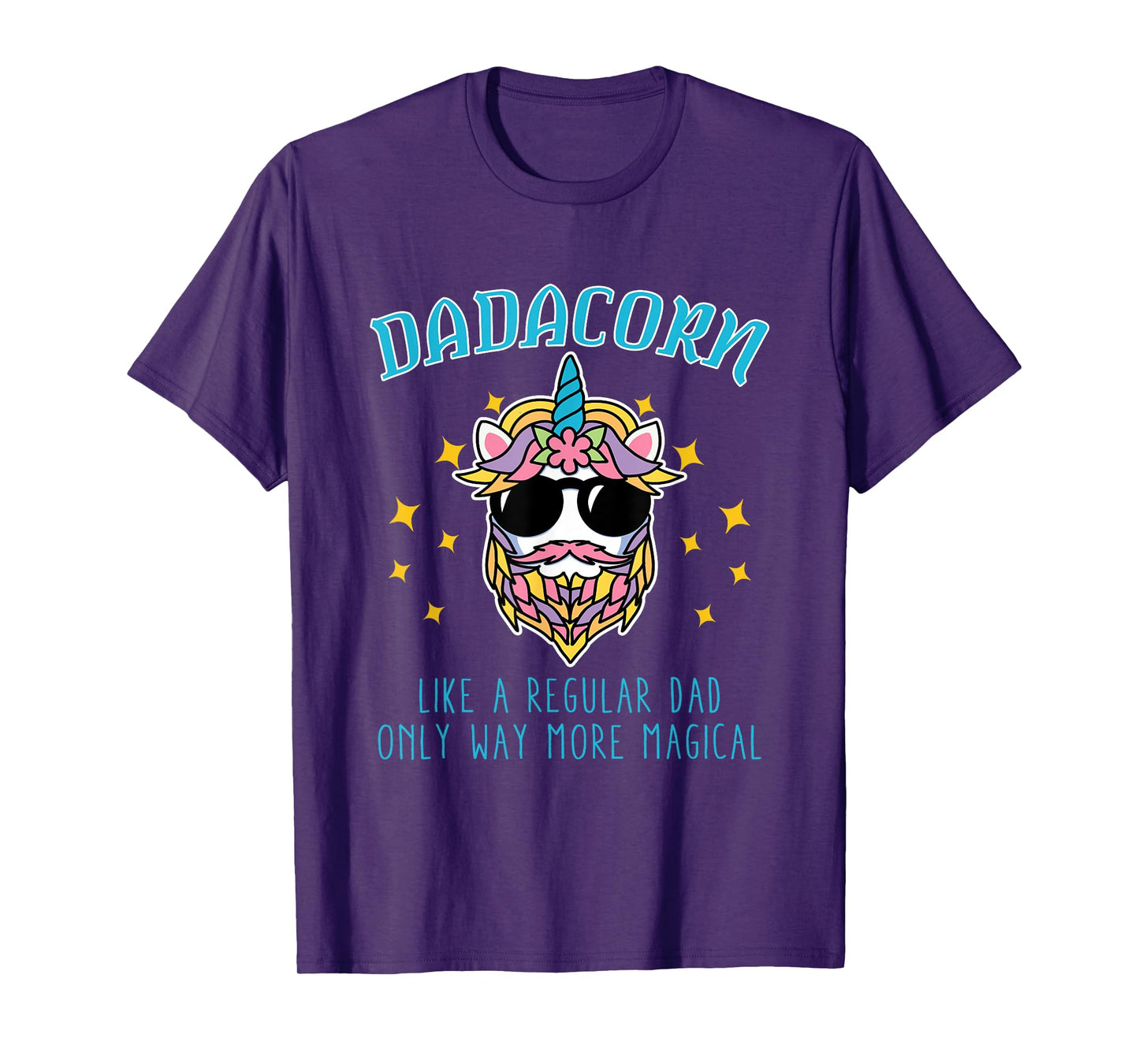 Dadacorn Father's Day Funny Daddy Beard Graphic Dad Unicorn T-Shirt