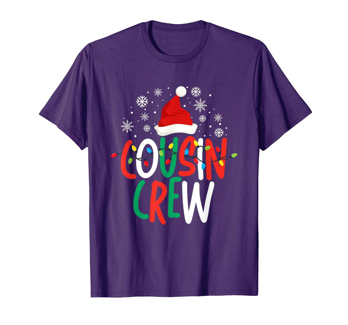 Christmas Cousin Crew Xmas Lights Funny Matching Pajama Kids T-Shirt