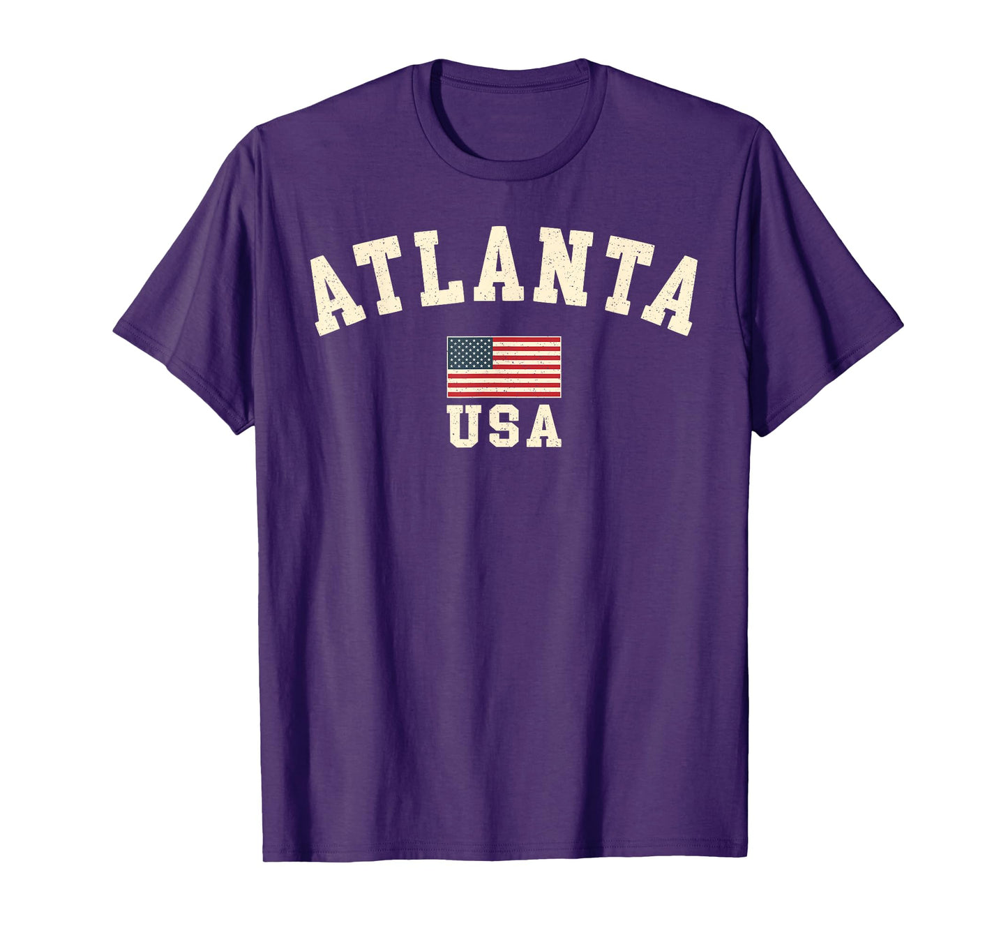 Vintage Atlanta USA American Flag Georgia Souvenir Retro T-Shirt