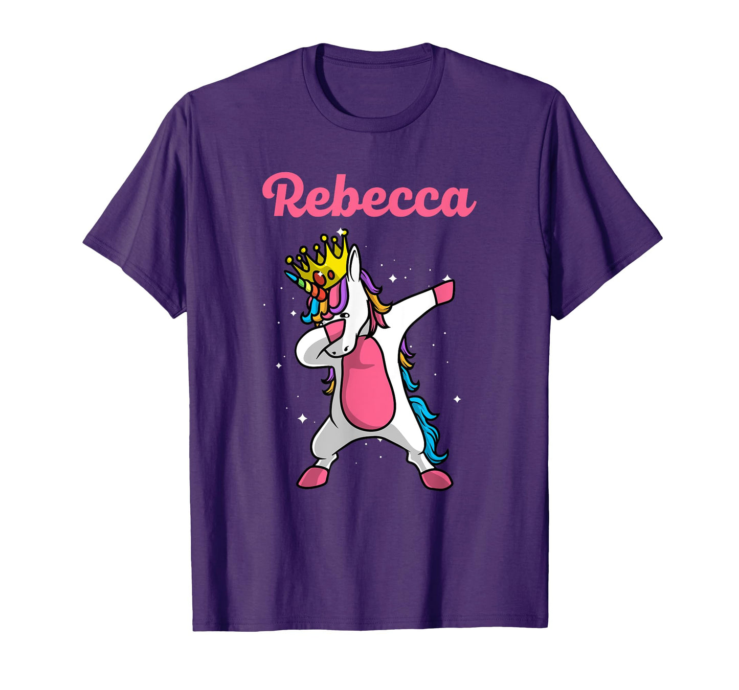 REBECCA Gift Name Personalized Birthday Dabbing Unicorn T-Shirt