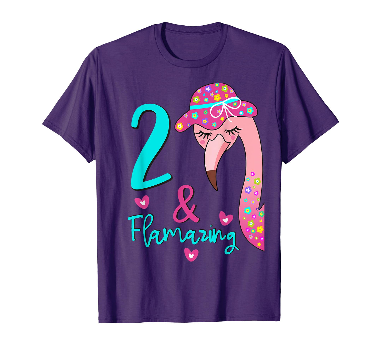 Flamingo 2nd Birthday Gift for Two Year Old Toddler/Kids T-Shirt