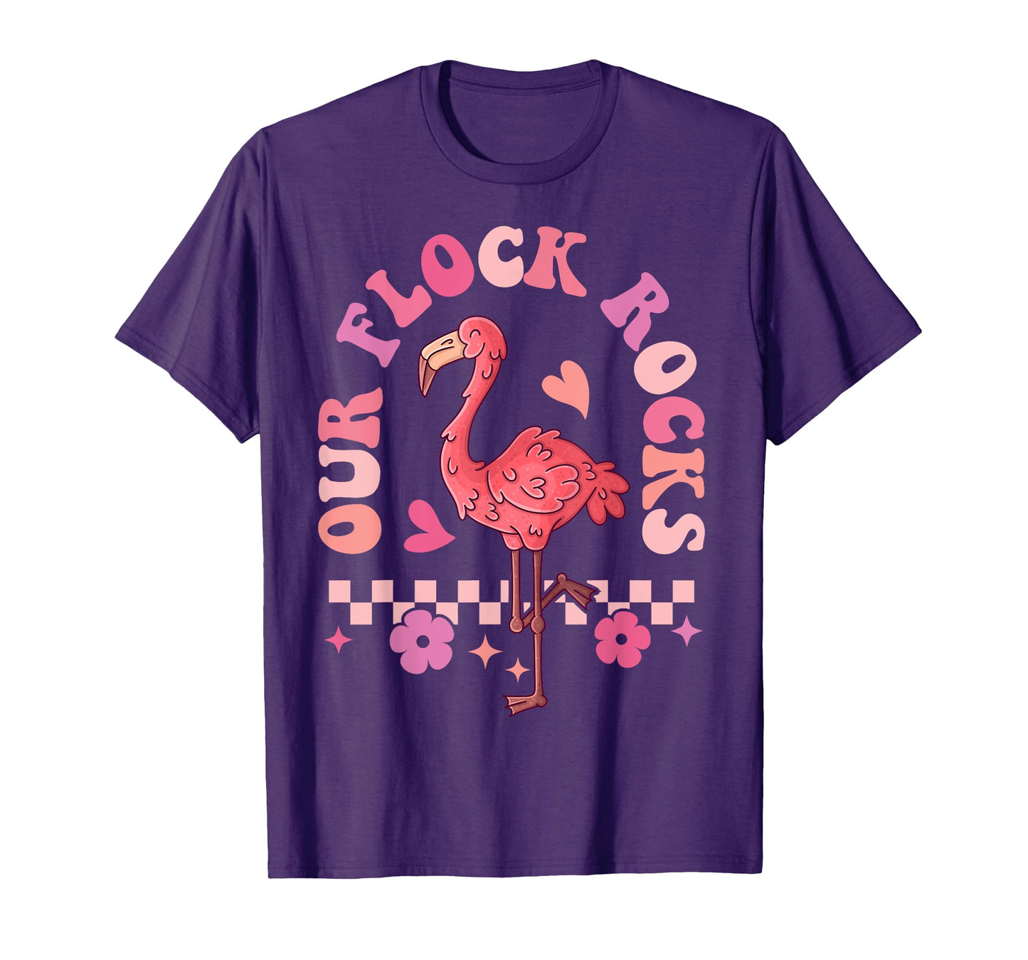 Our Flock Rocks Flamingo Matching Family Vacation T-Shirt