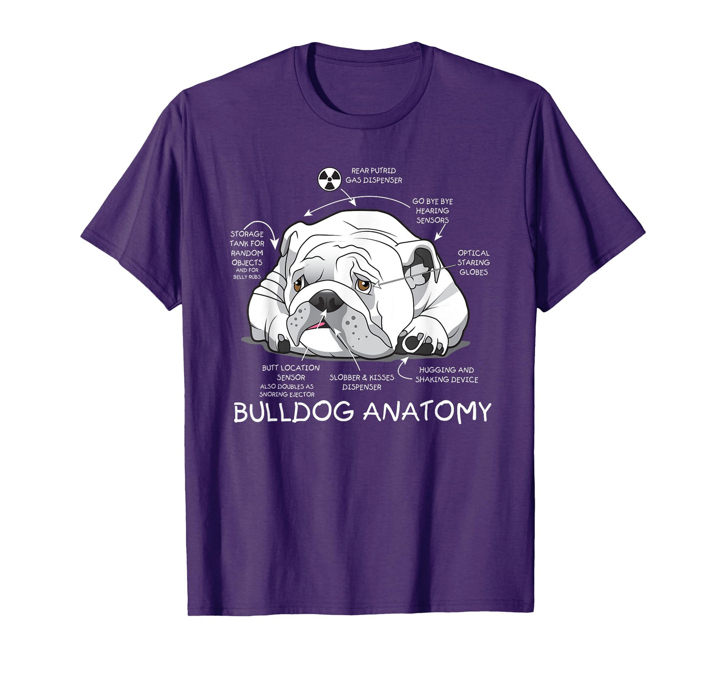 Funny Cute English Bulldog Anatomy Dog Biology Gift T-Shirt for Men Women