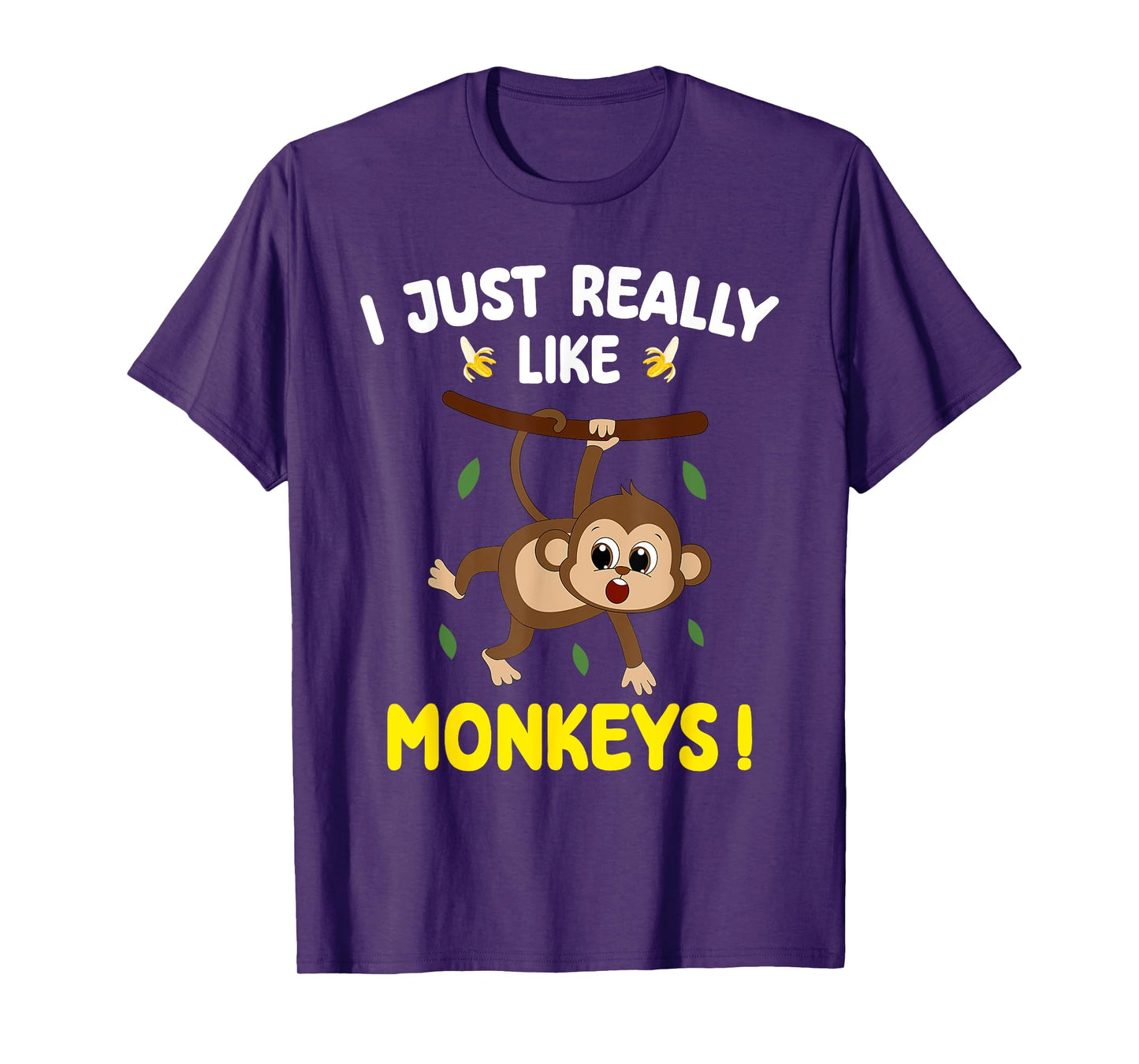 I Just Really Like Monkeys Cute Monkey toddler boy kids T-Shirt
