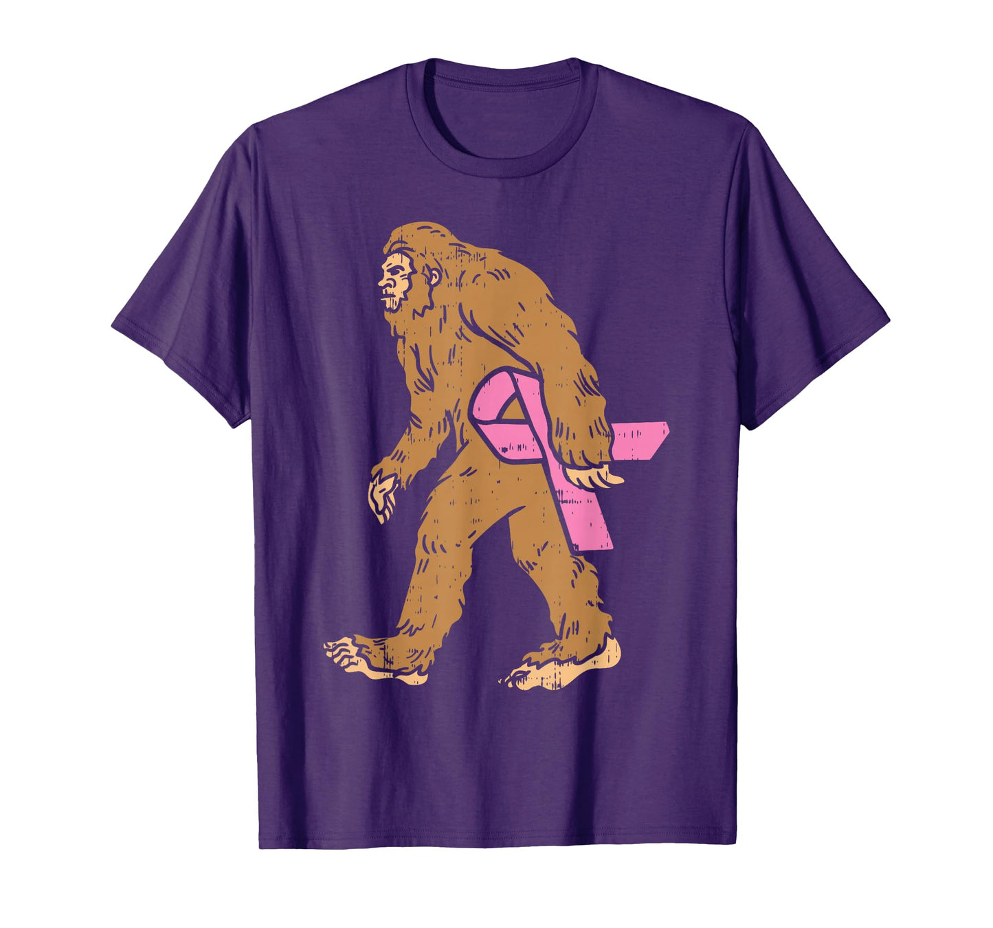 Bigfoot Sasquatch Funny Pink Ribbon Breast Cancer Awareness T-Shirt