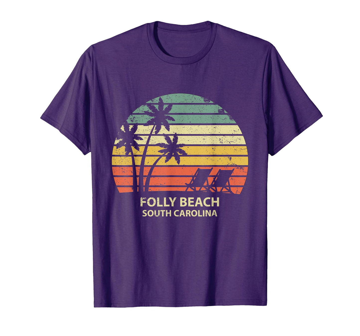 Vintage South Carolina Folly Beach T Shirt Cool Retro Men Women Girls Kids T-Shirt