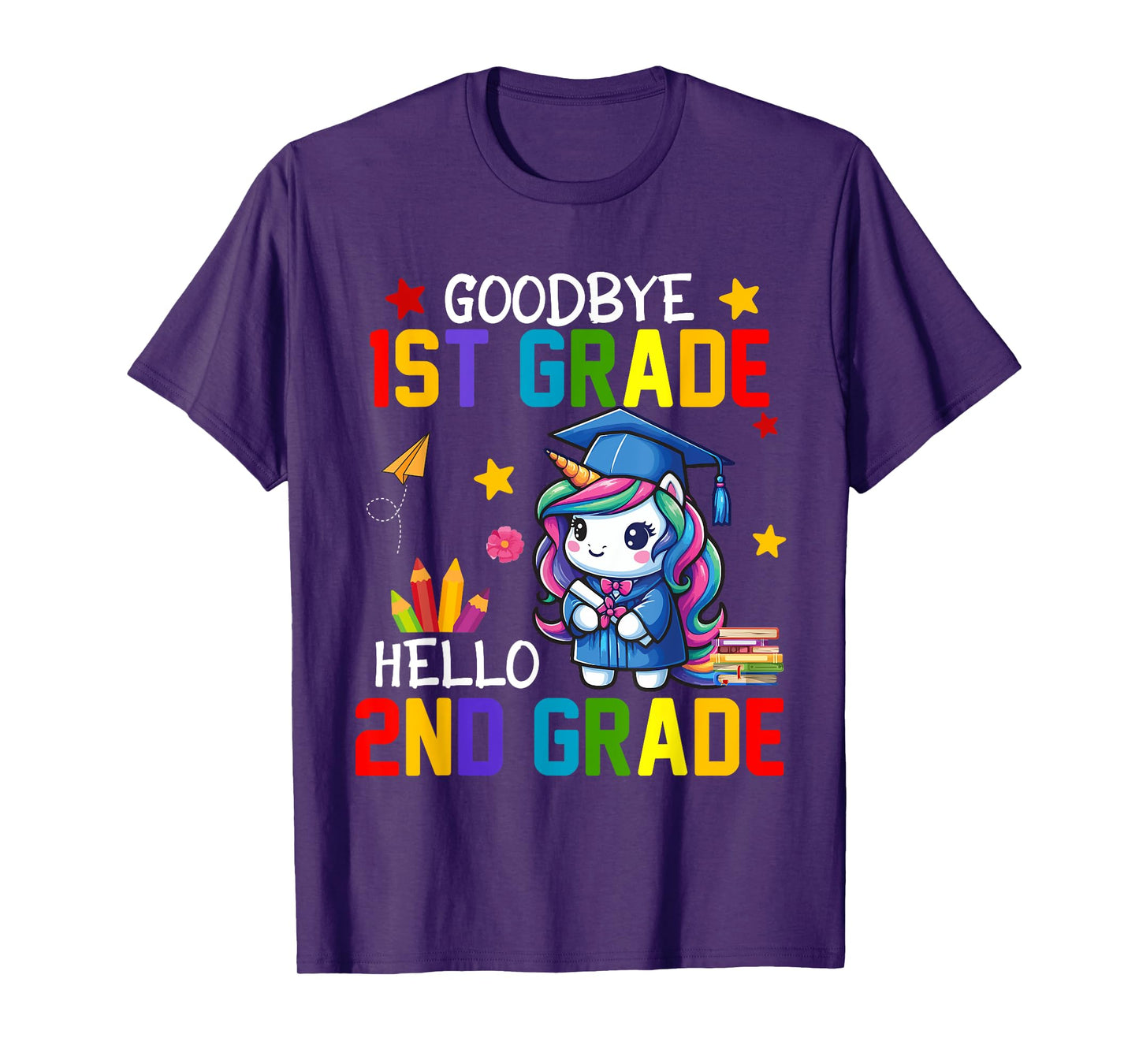 Goodbye 1st Grade Hello 2nd Grade Cute Unicorn Graduation T-Shirt