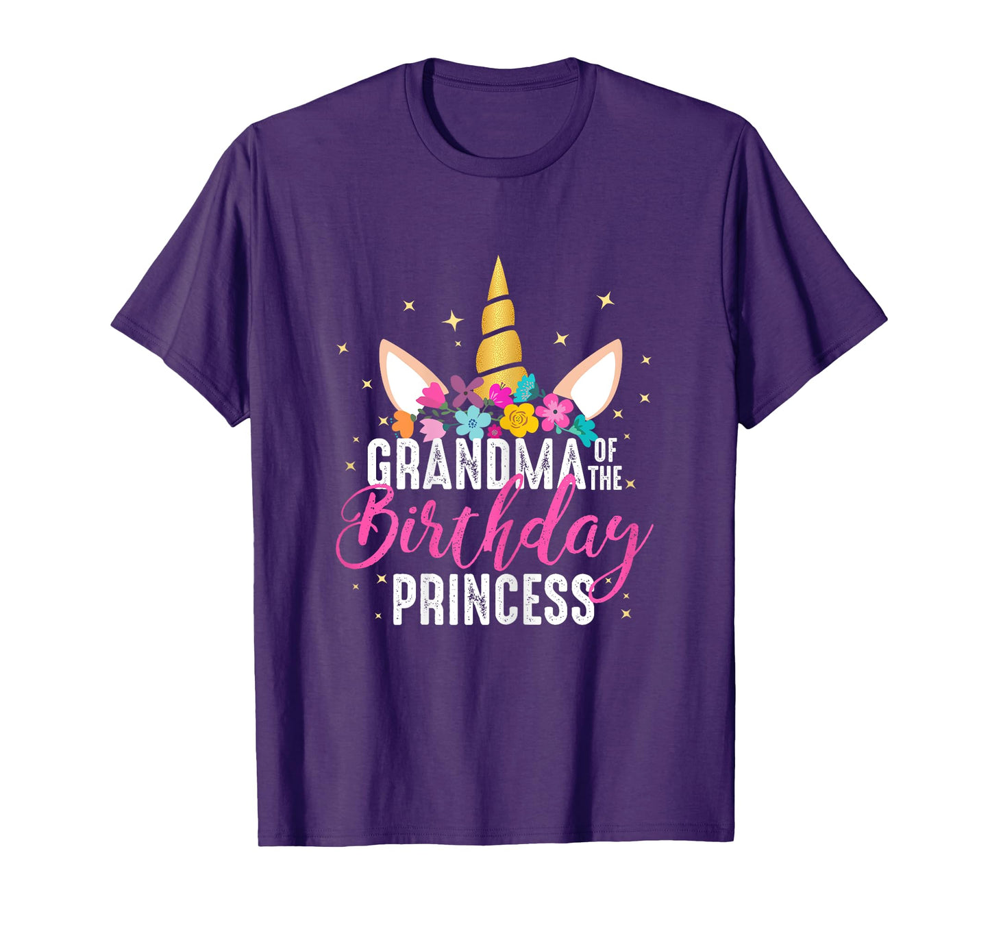 Grandma Of The Birthday Princess Gifts Unicorn Birthday T-Shirt