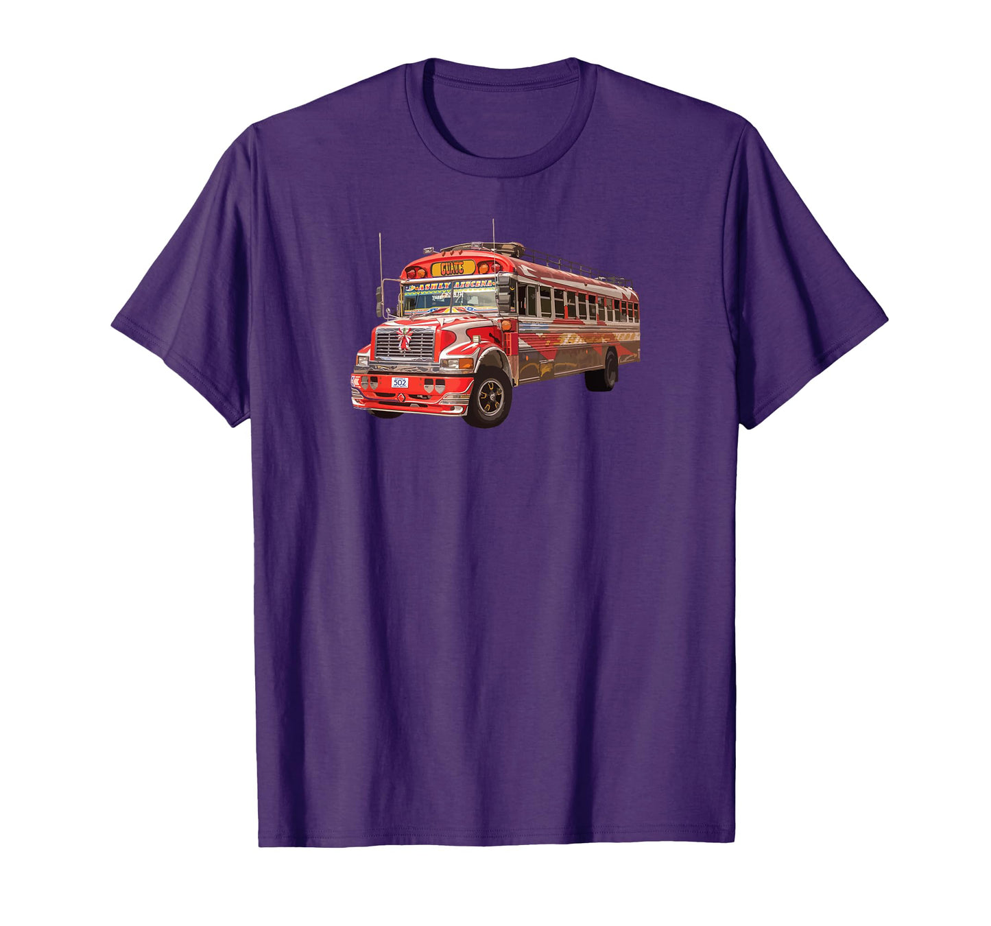 Chicken Bus Guatemala Quetzal Guate Tikal Maya Antigua 502 T-Shirt