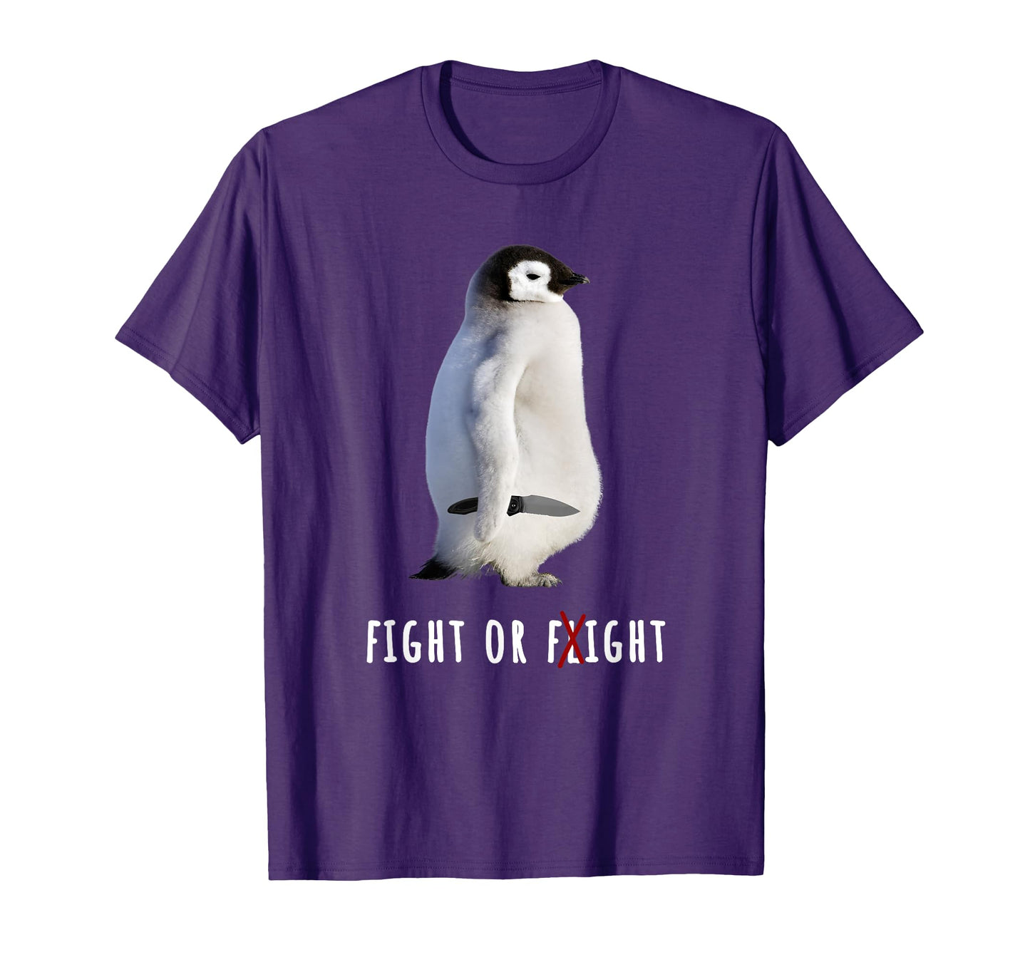 Fight Or Flight Funny Penguin Meme Anxiety Psychologist Pun T-Shirt