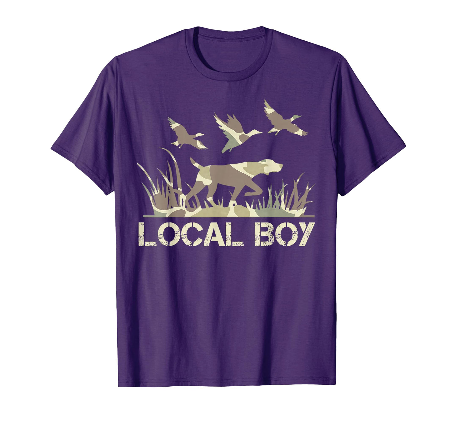 Retro Southern Boy Camouflage Hunting Dog Camo Duck Hunter T-Shirt