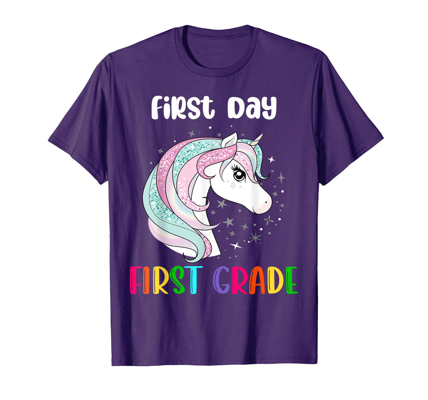 Unicorn First Day Of First Grade 1st Day Of School Girls T-Shirt