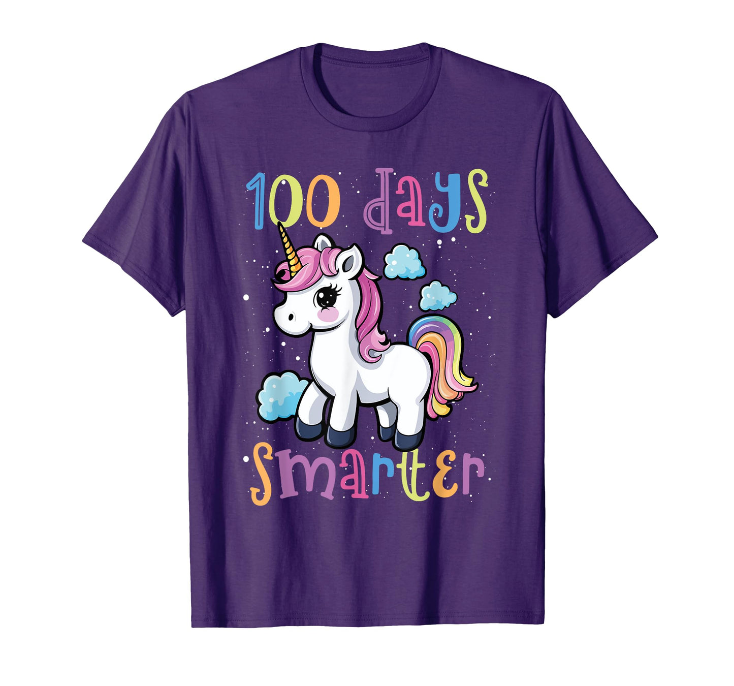 100 Days Smarter Unicorn Magic 100th Day Of School Kids T-Shirt