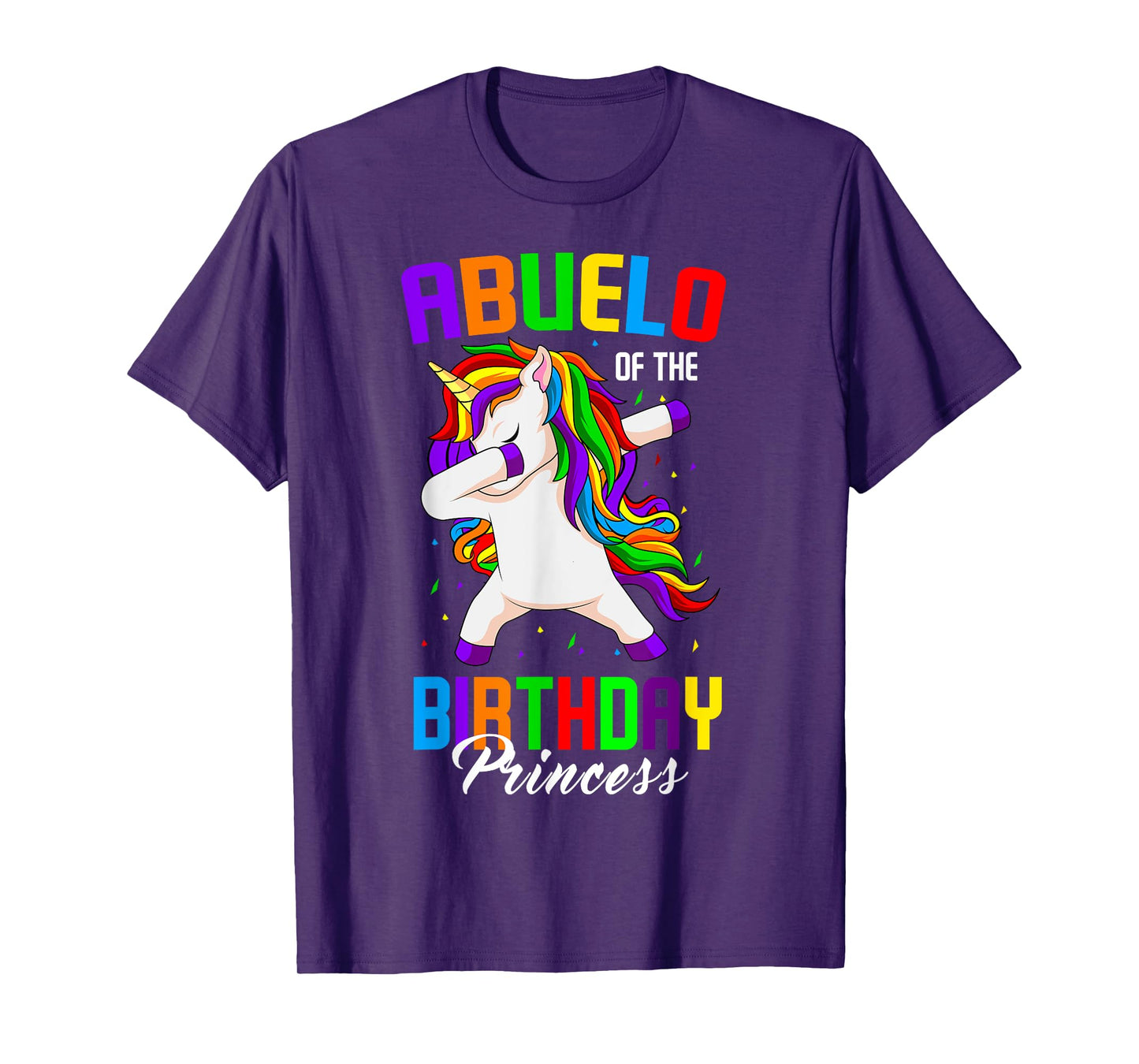 Abuelo of the Birthday Princess Unicorn Dabbing Bday Party T-Shirt