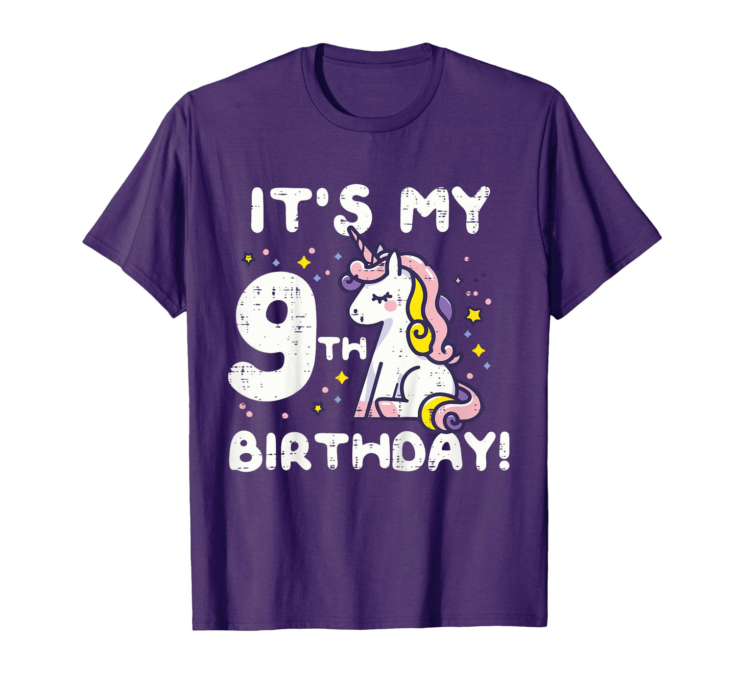 Its My 9th Birthday Unicorn Cute 9 Year Old Bday Girls Kids T-Shirt