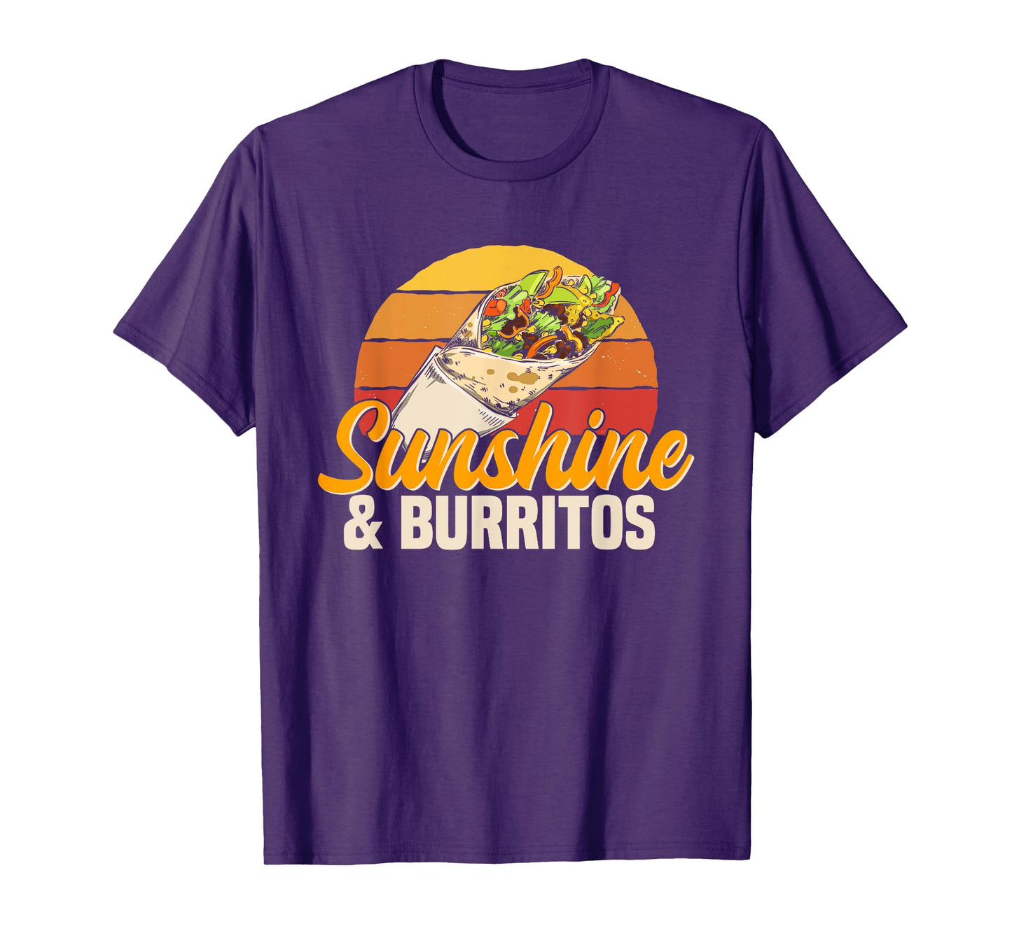 Sunshine & Burritos Mexican Food Retro Vintage Men Women Girls Kids T-Shirt