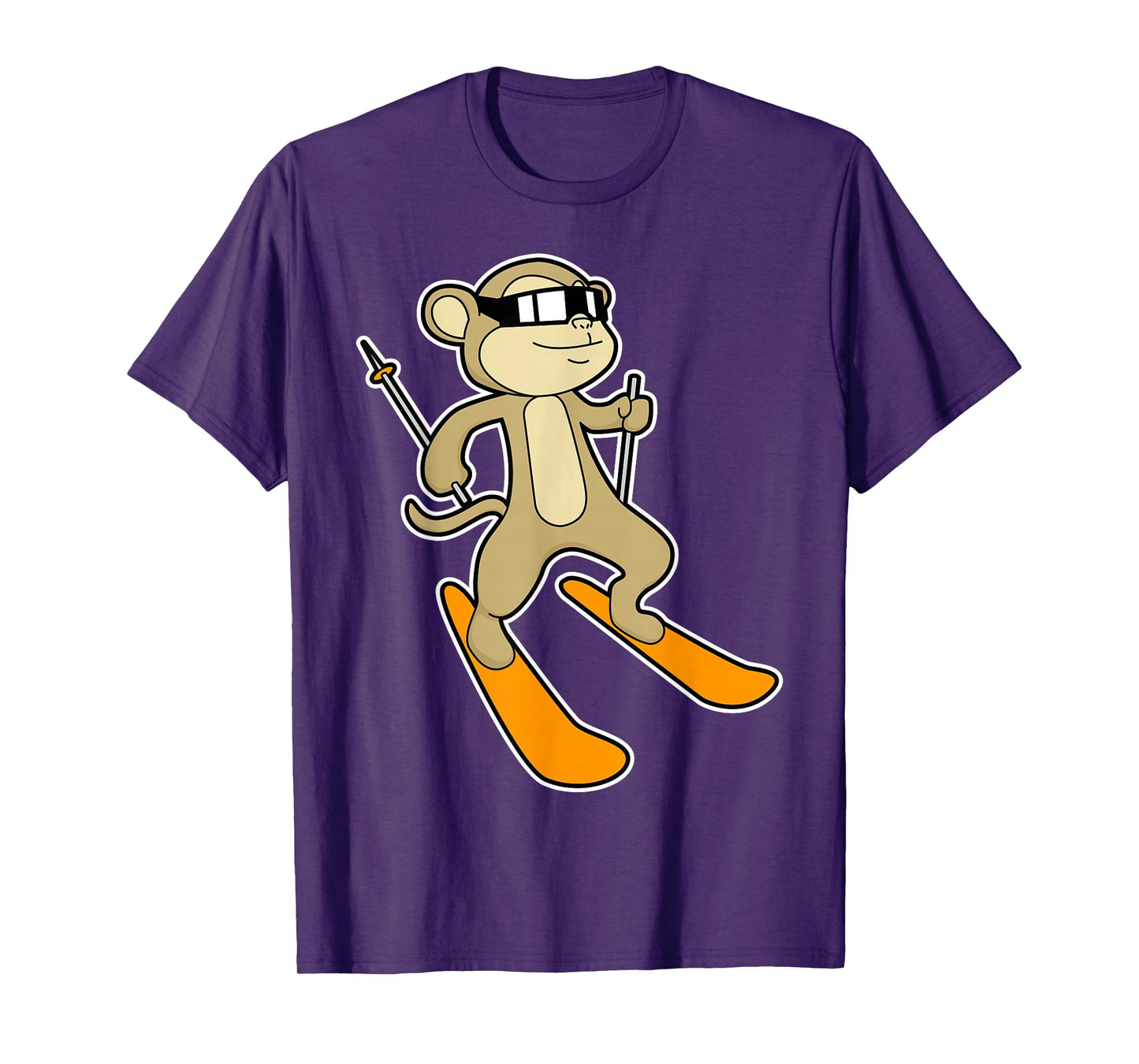 Monkey Skier Ski Winter sports T-Shirt