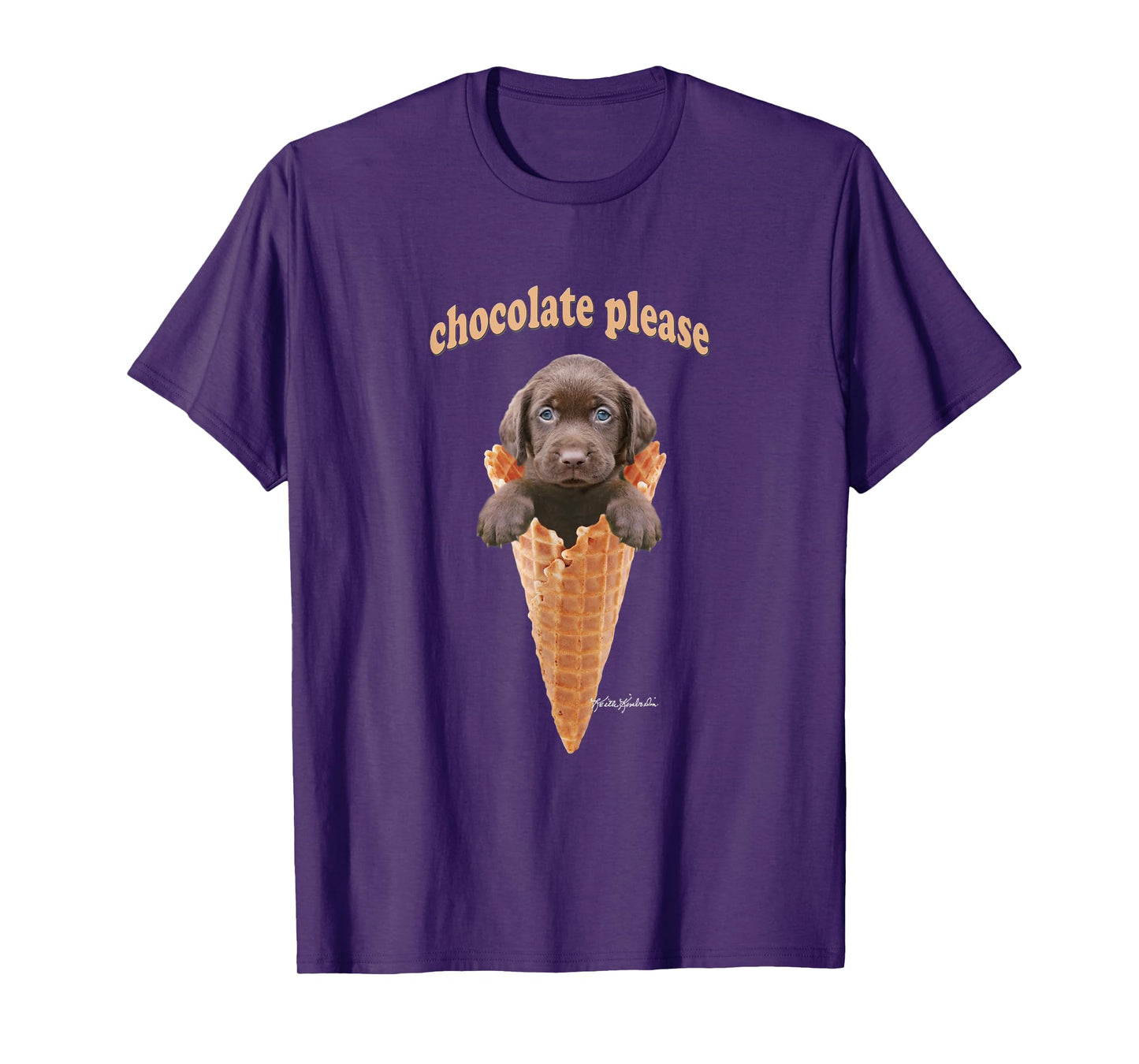 Chocolate Lab Puppy Ice Cream Cone T-shirt Cute Dog Tee Men Women Girls Kids T-Shirt