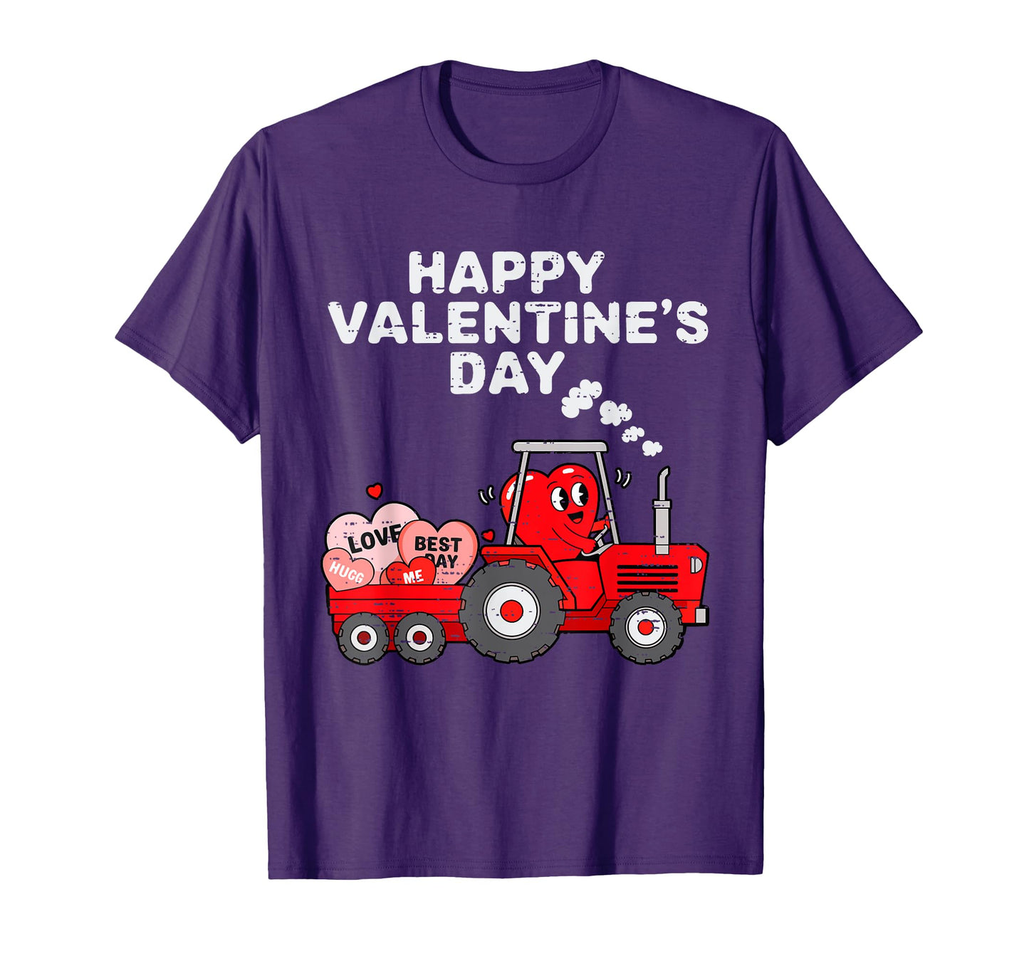 Valentines Day Heart In Tractor Funny Farm Toddler Boys Kids T-Shirt