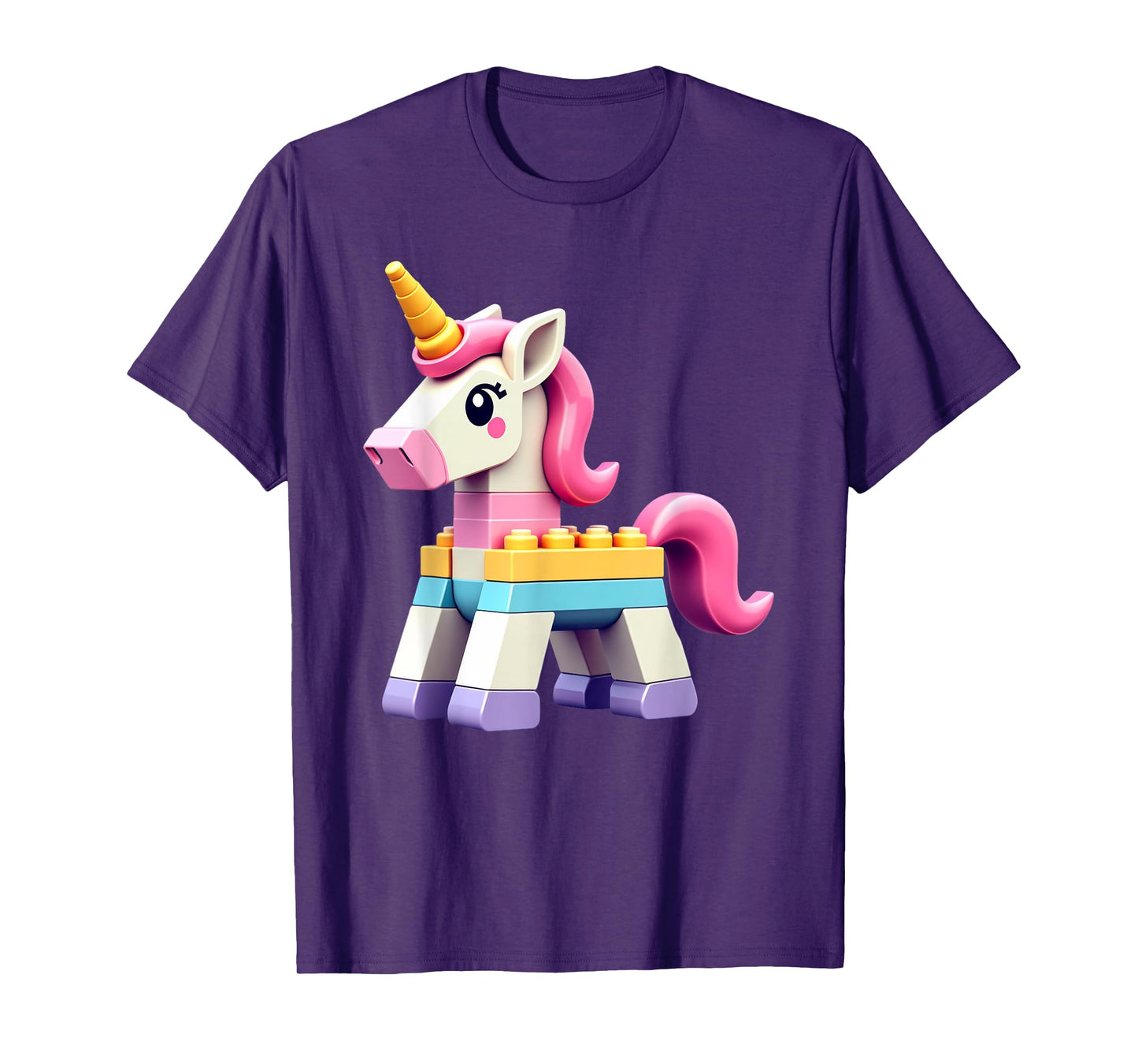 Master Builder Bricks Blocks Play Toys Unicorn Girls Kids T-Shirt