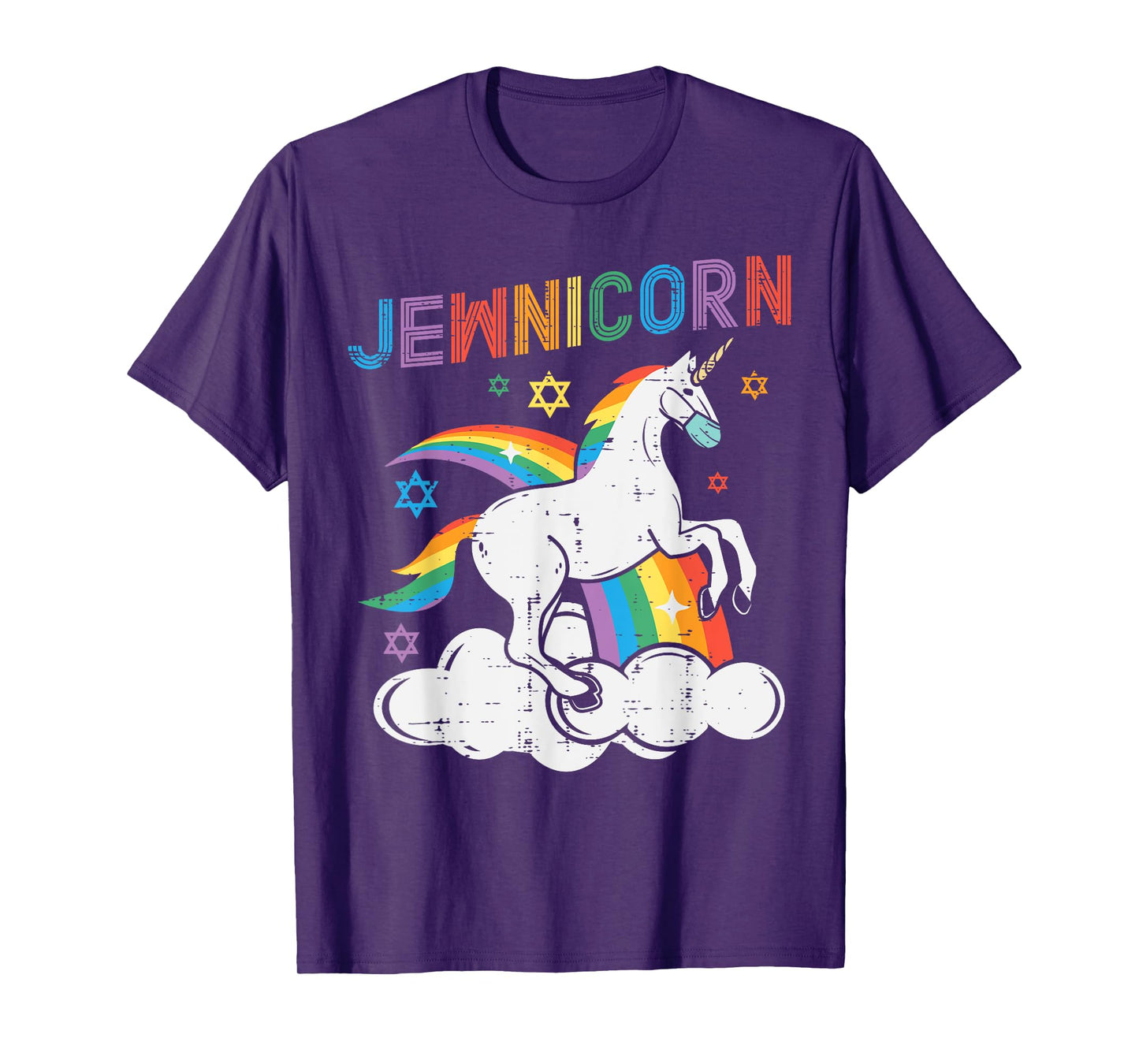 Jewnicorn Jew Unicorn Mask Chanukah Hanukkah Quarantine Gift T-Shirt