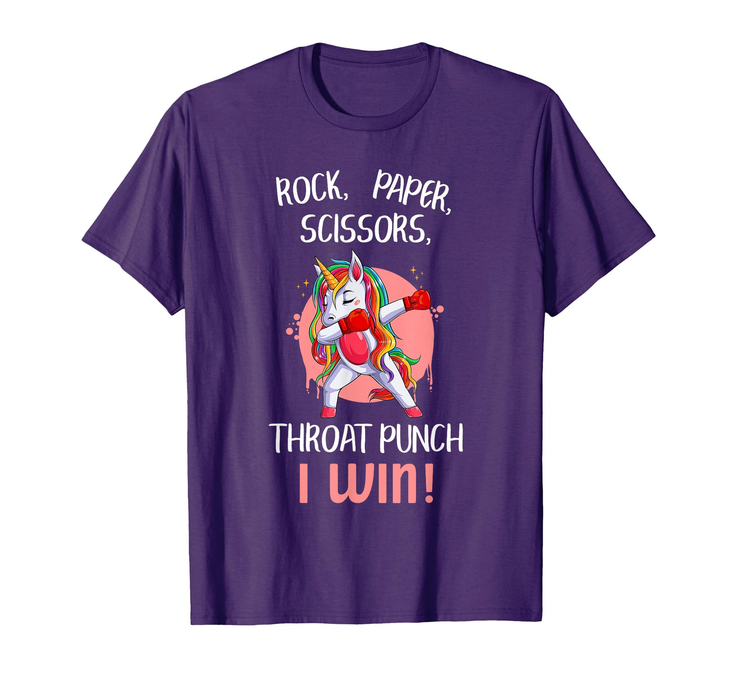 Rock Paper Scissors Throat Punch I Win Unicorn Boxing Boxers T-Shirt