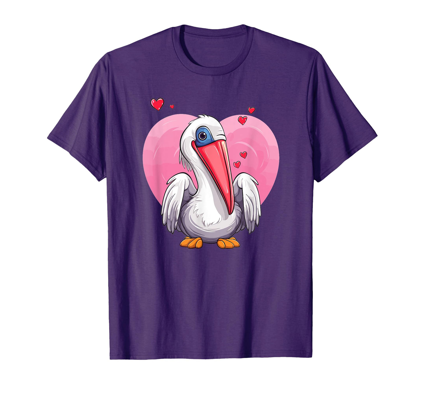 Cute Pelican With Hearts I Kids Pelican T-Shirt