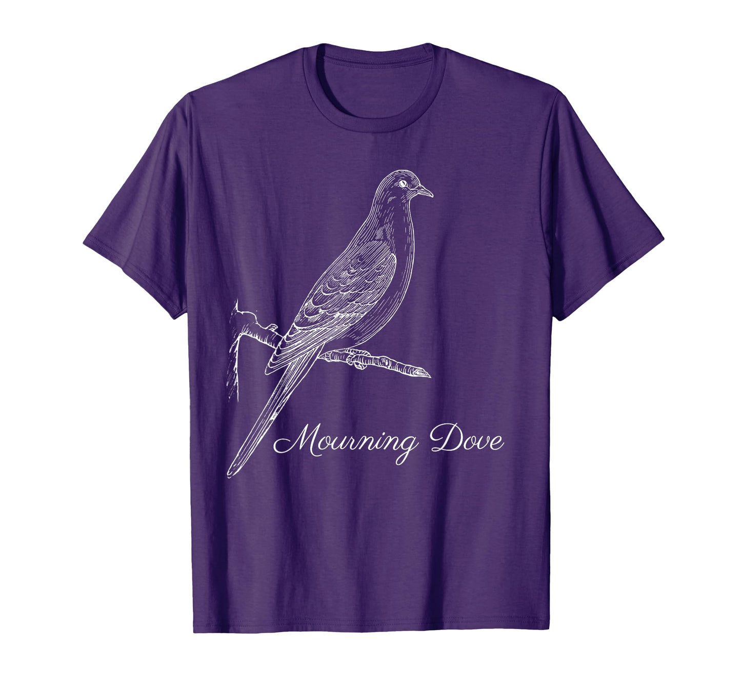 Mourning Dove T-Shirt Bird Tee Shirt Ornithology White Lines T-Shirt