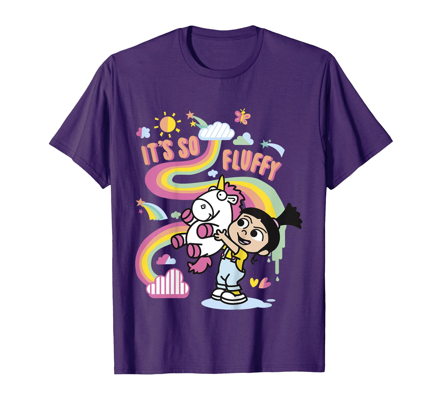 Despicable Me Minions Agnes Unicorn Rainbow Graphic T-Shirt T-Shirt