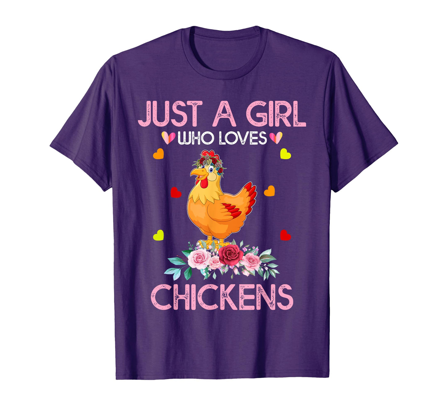 Chicken Tee For Women Kids Just A Girl Who Loves Chickens T-Shirt