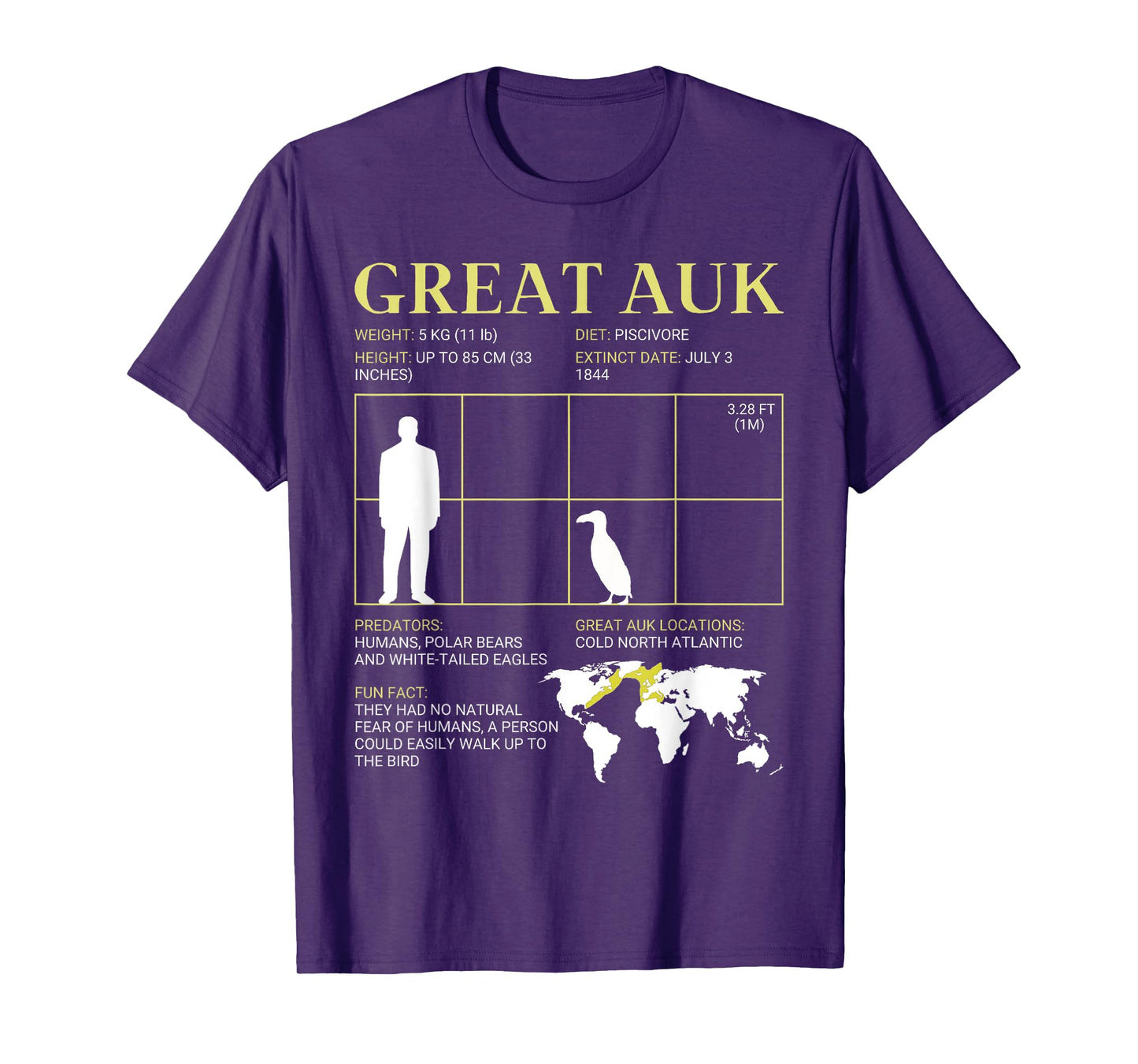Great Auk Extinct Flightless Bird Penguin T-Shirt
