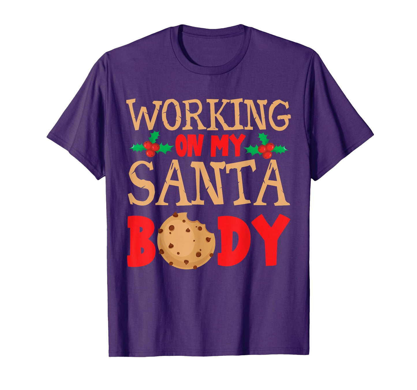 Working on My Santa Bod Christmas Dad Body T-Shirt