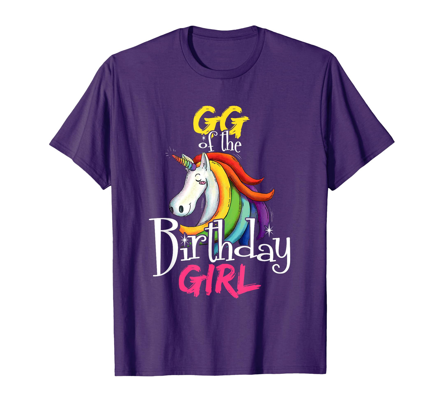 Gg Of The Birthday Girl Cute Floral Unicorn Face Gift T-Shirt