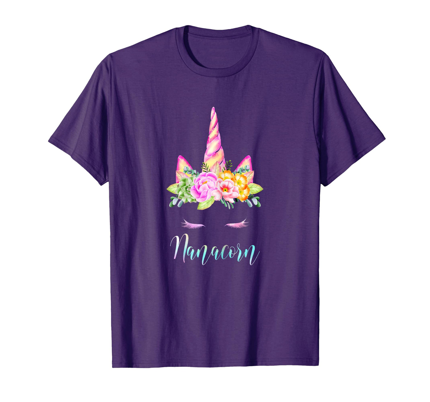 Funny Nanacorn Unicorn Costume Women Mom Mother's Day T-Shirt