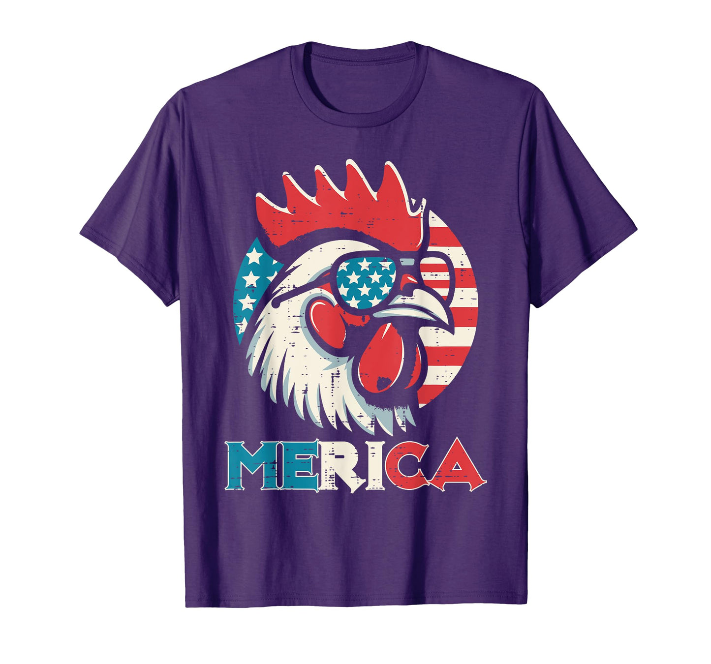 4th Of July Chicken Merica USA Flag Patriot Men Women Kids T-Shirt